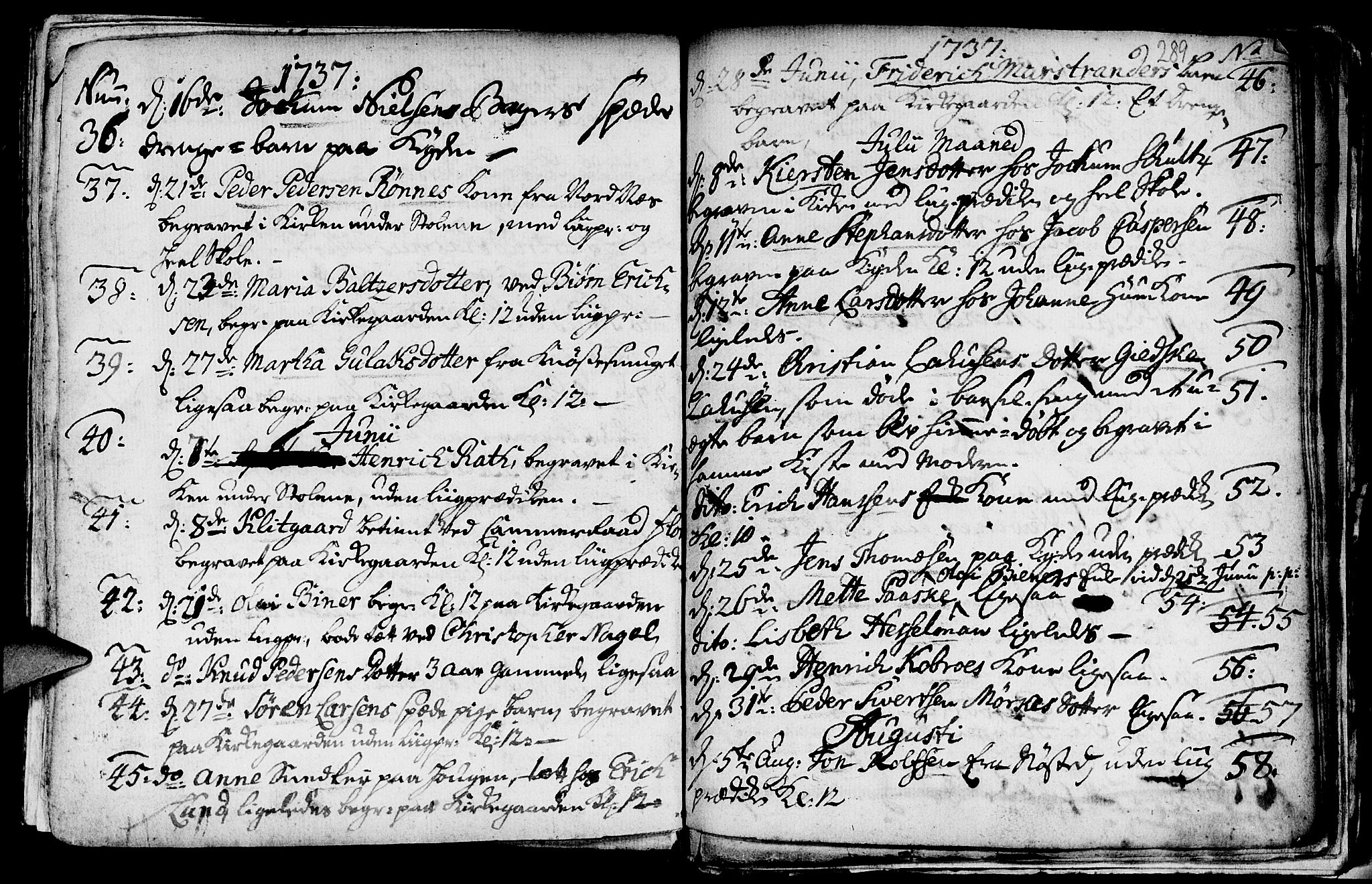 Nykirken Sokneprestembete, AV/SAB-A-77101/H/Haa/L0009: Parish register (official) no. A 9, 1689-1759, p. 289