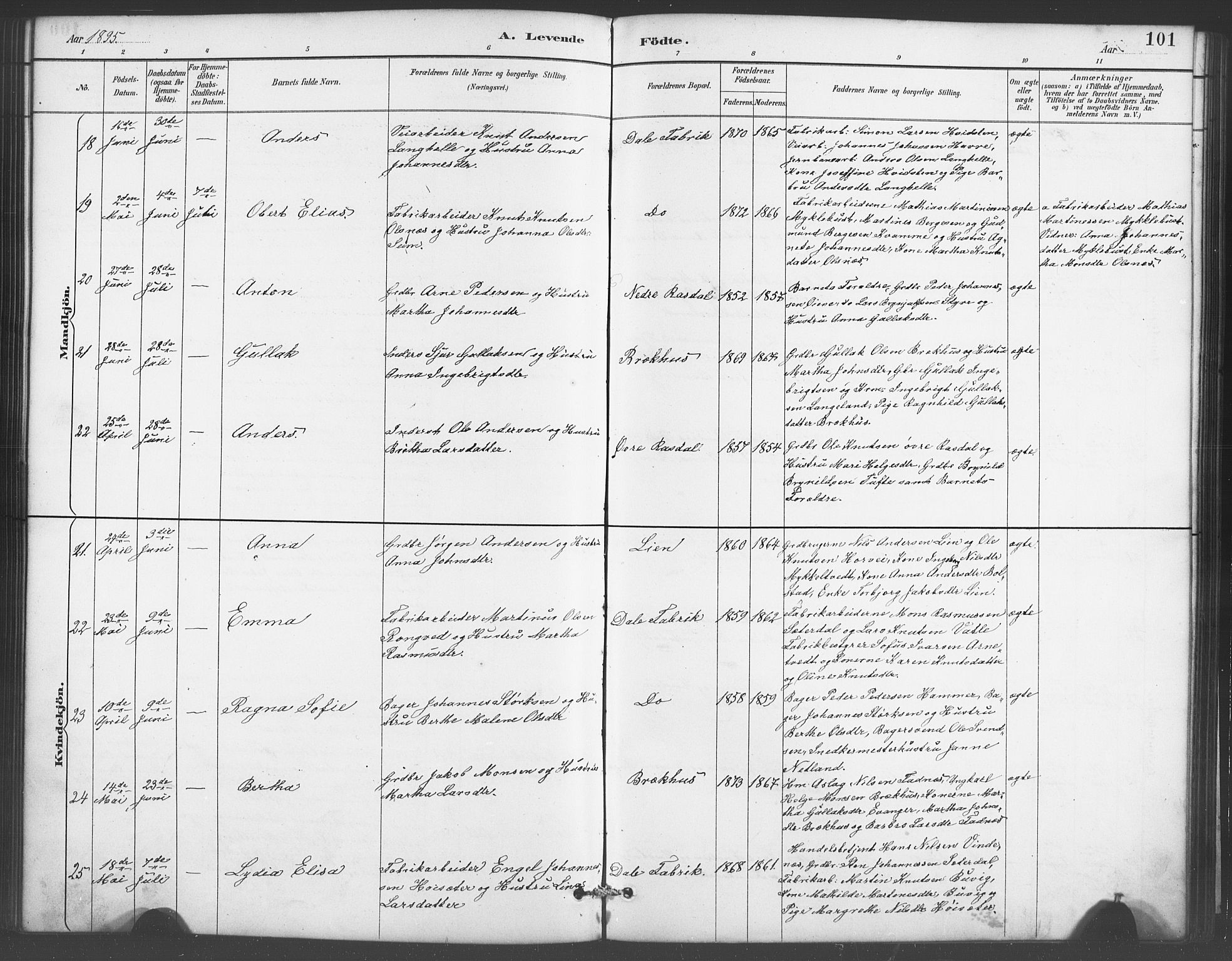 Evanger sokneprestembete, AV/SAB-A-99924: Parish register (copy) no. A 4, 1887-1897, p. 101