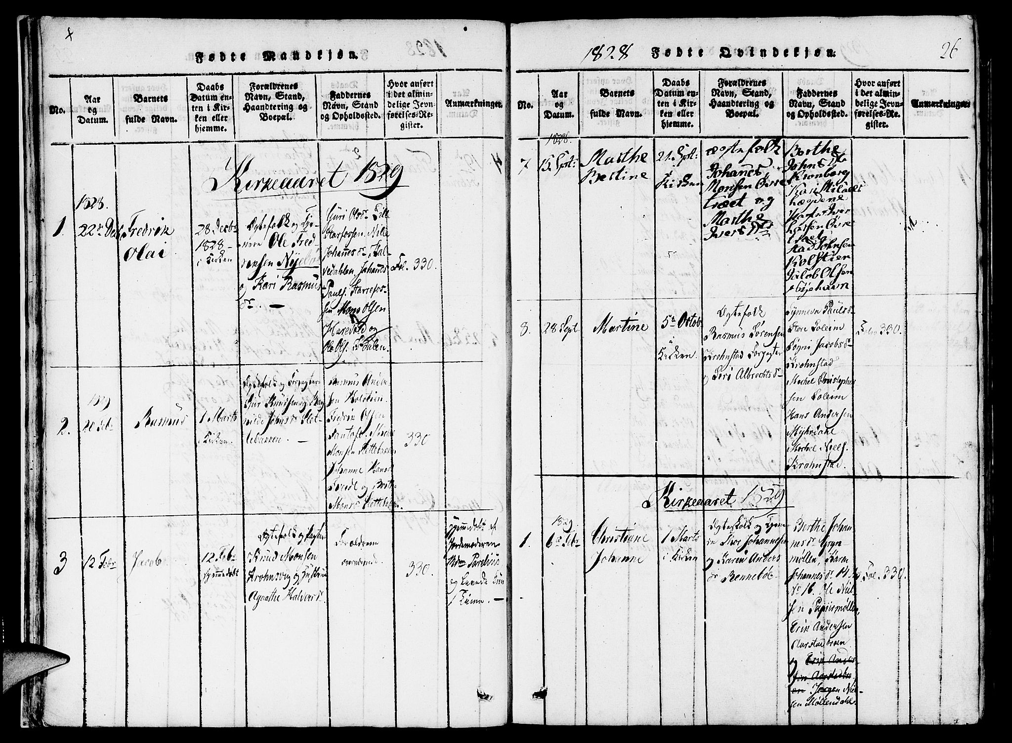 St. Jørgens hospital og Årstad sokneprestembete, AV/SAB-A-99934: Parish register (official) no. A 3, 1815-1843, p. 26