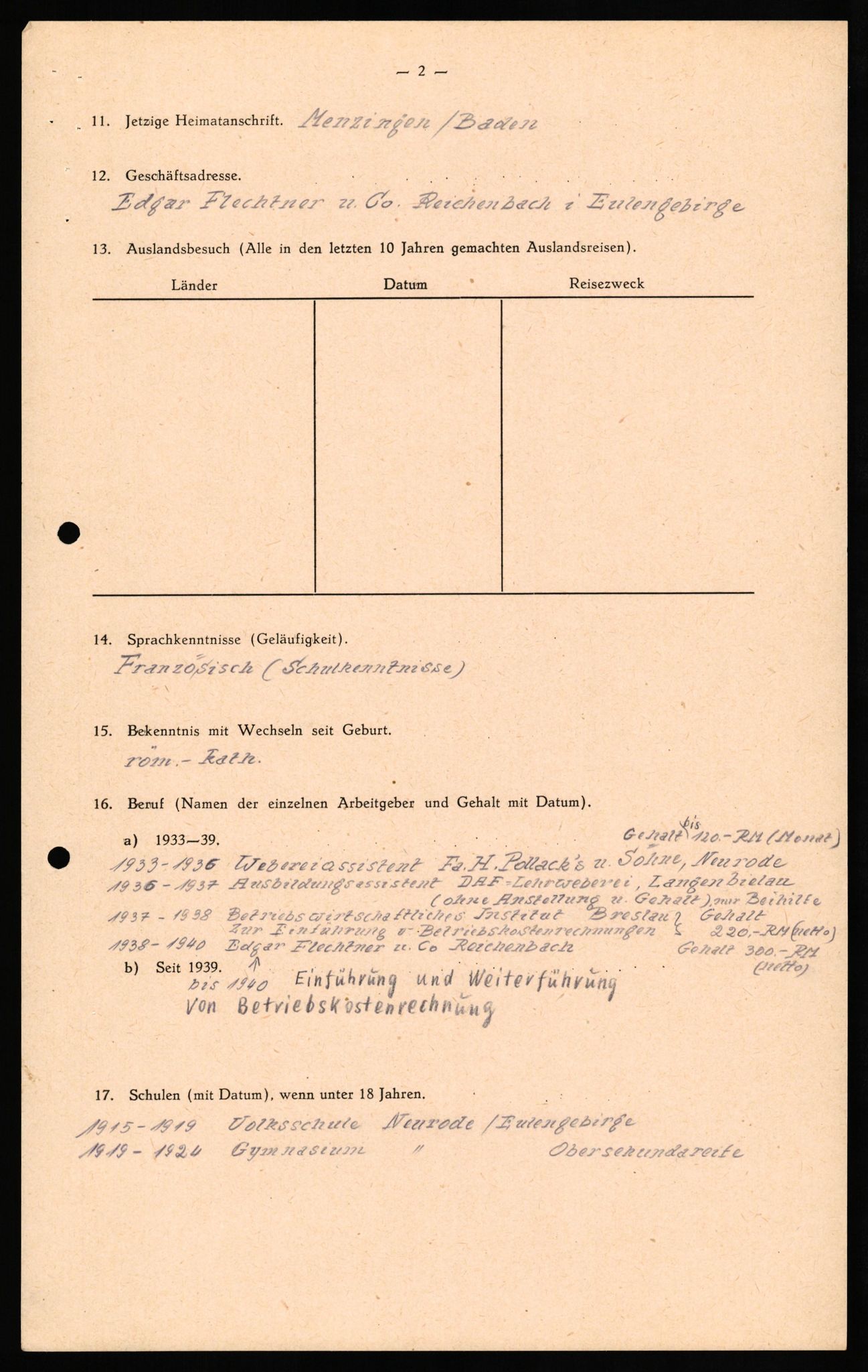 Forsvaret, Forsvarets overkommando II, AV/RA-RAFA-3915/D/Db/L0027: CI Questionaires. Tyske okkupasjonsstyrker i Norge. Tyskere., 1945-1946, p. 359