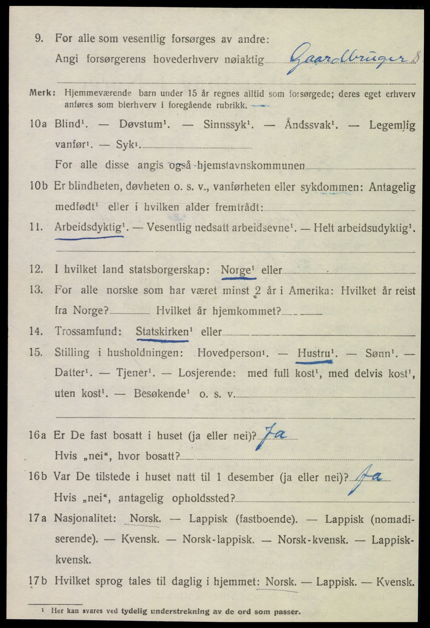 SAT, 1920 census for Mosvik, 1920, p. 1521