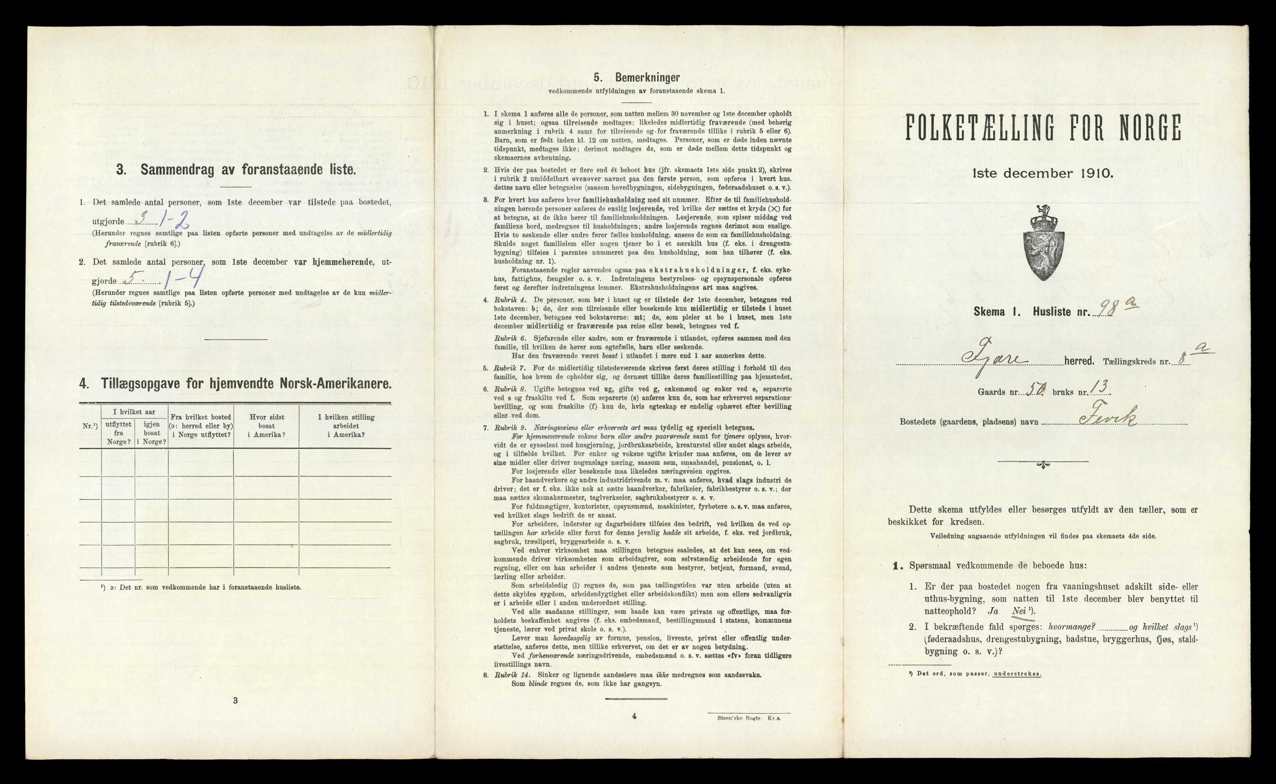 RA, 1910 census for Fjære, 1910, p. 1803