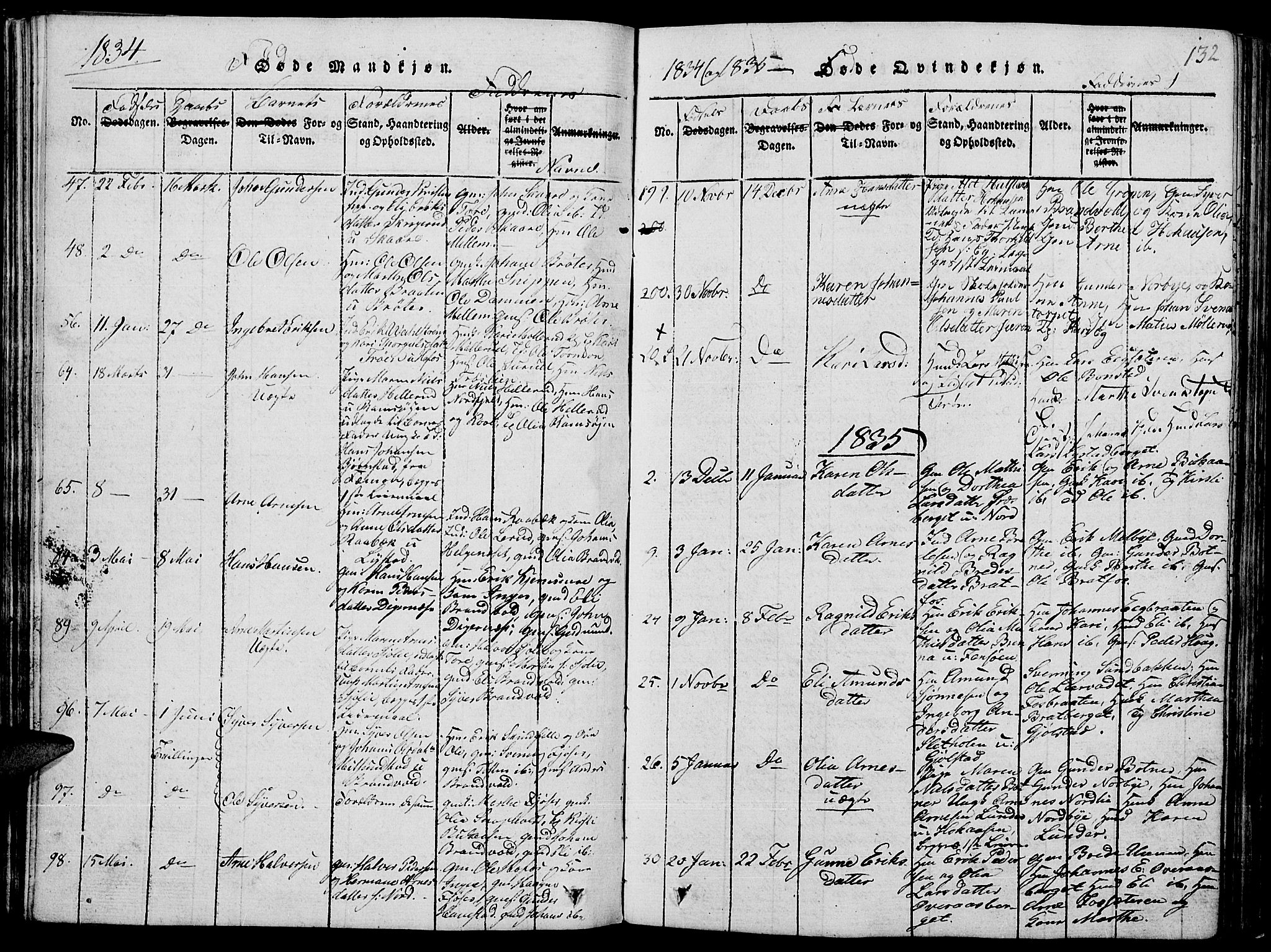 Grue prestekontor, SAH/PREST-036/H/Ha/Hab/L0001: Parish register (copy) no. 1, 1814-1841, p. 132