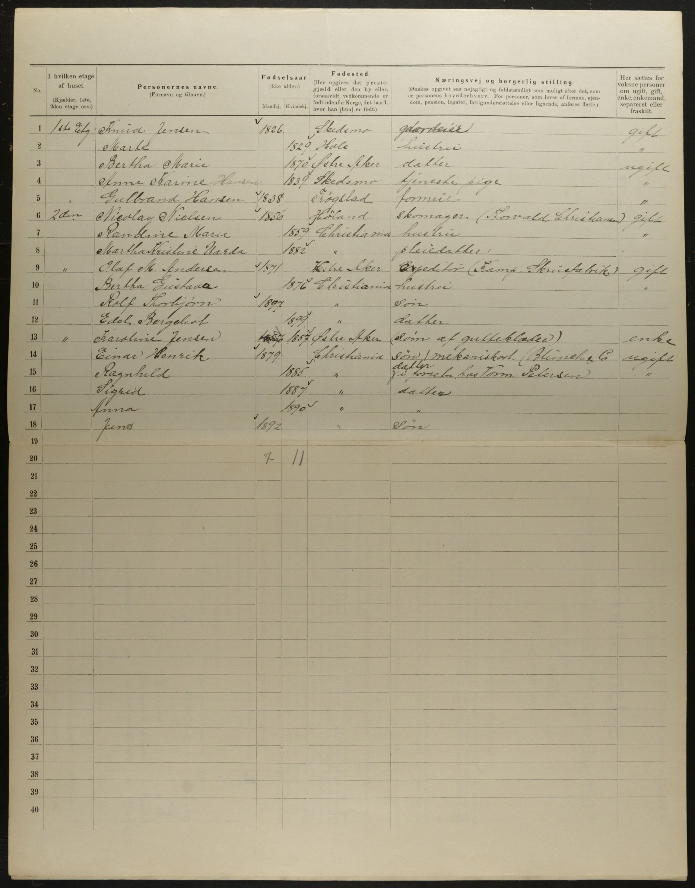 OBA, Municipal Census 1901 for Kristiania, 1901, p. 4916