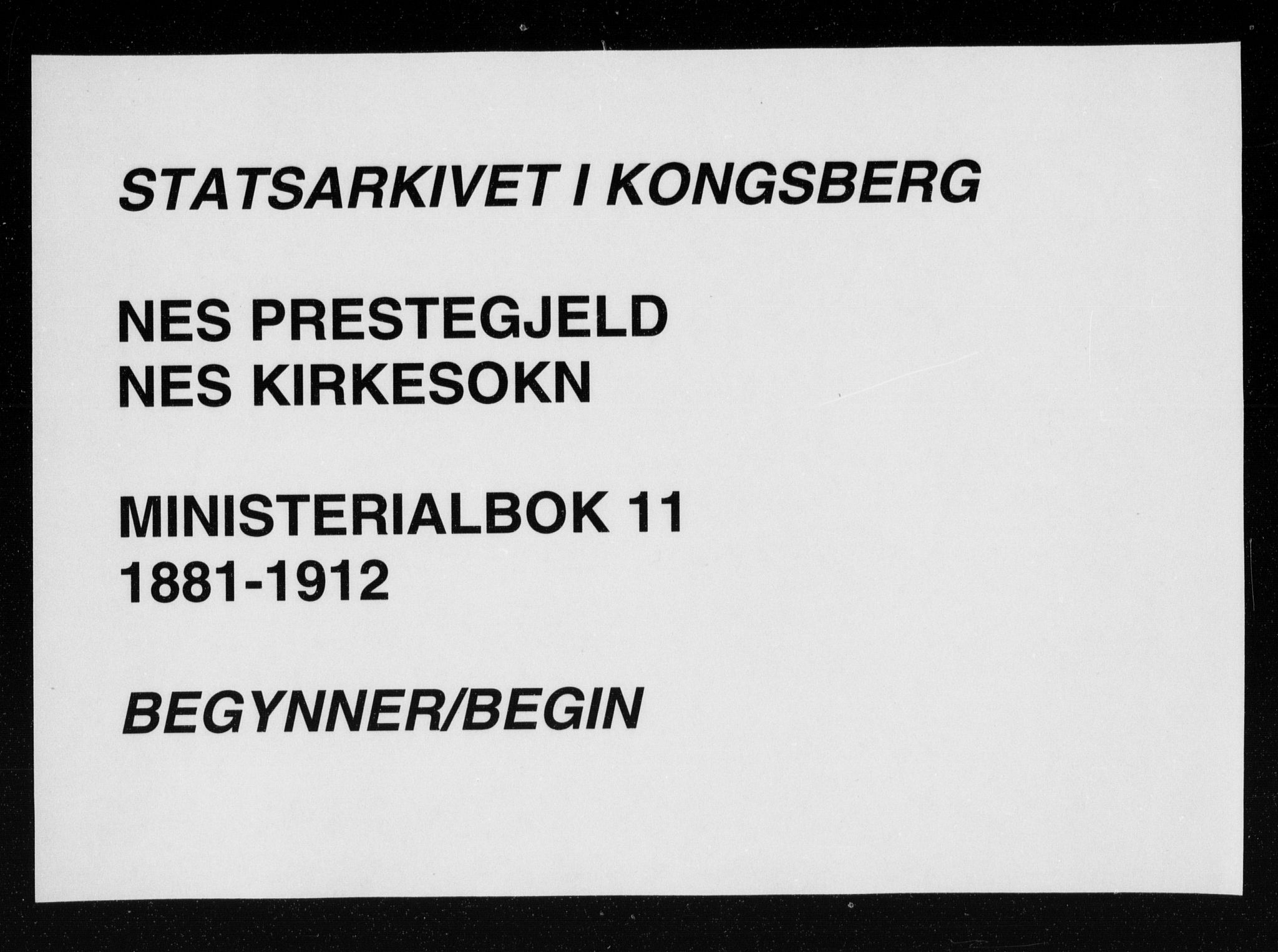 Nes kirkebøker, SAKO/A-236/F/Fa/L0011: Parish register (official) no. 11, 1881-1912