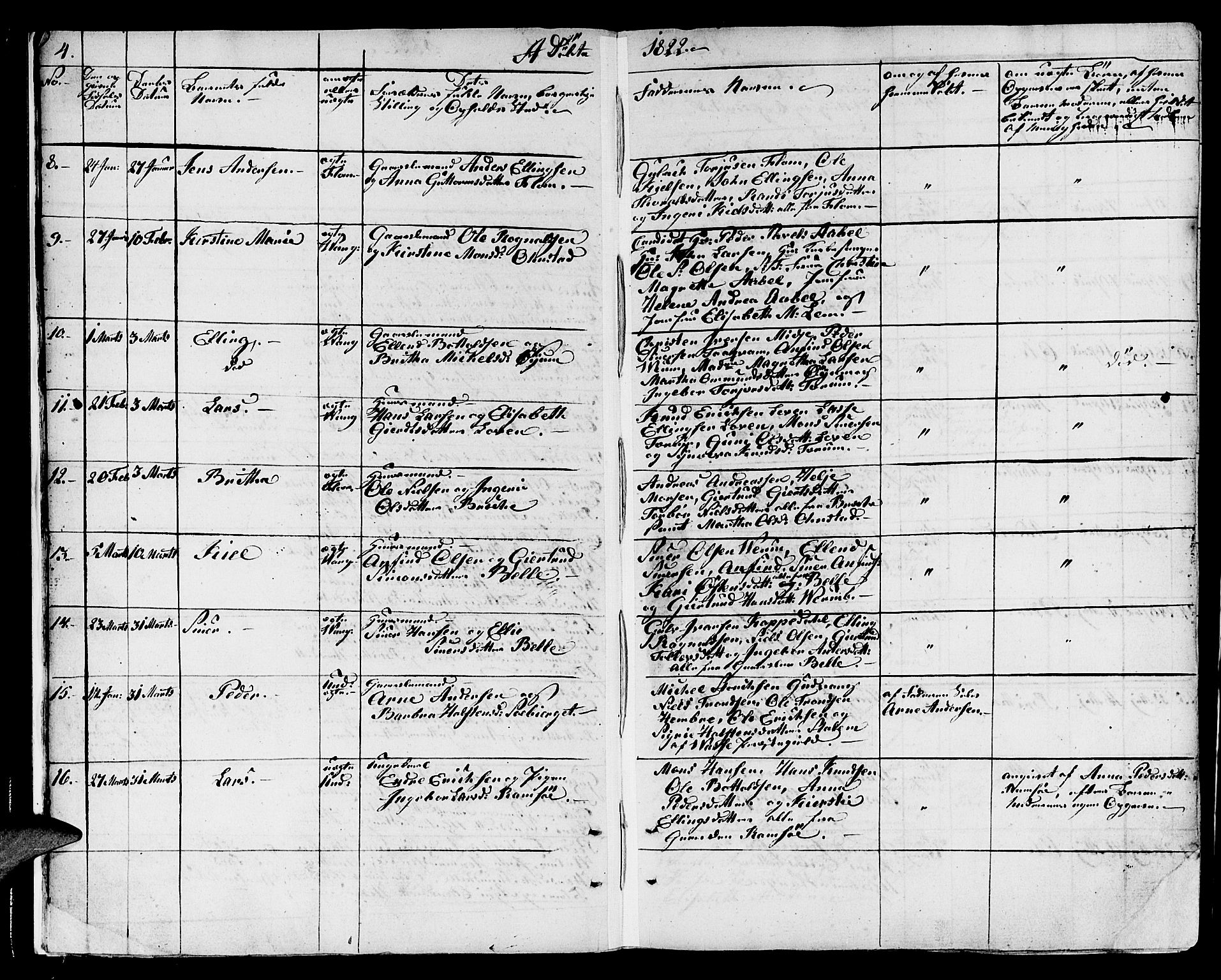 Aurland sokneprestembete, SAB/A-99937/H/Ha/Haa/L0006: Parish register (official) no. A 6, 1821-1859, p. 4