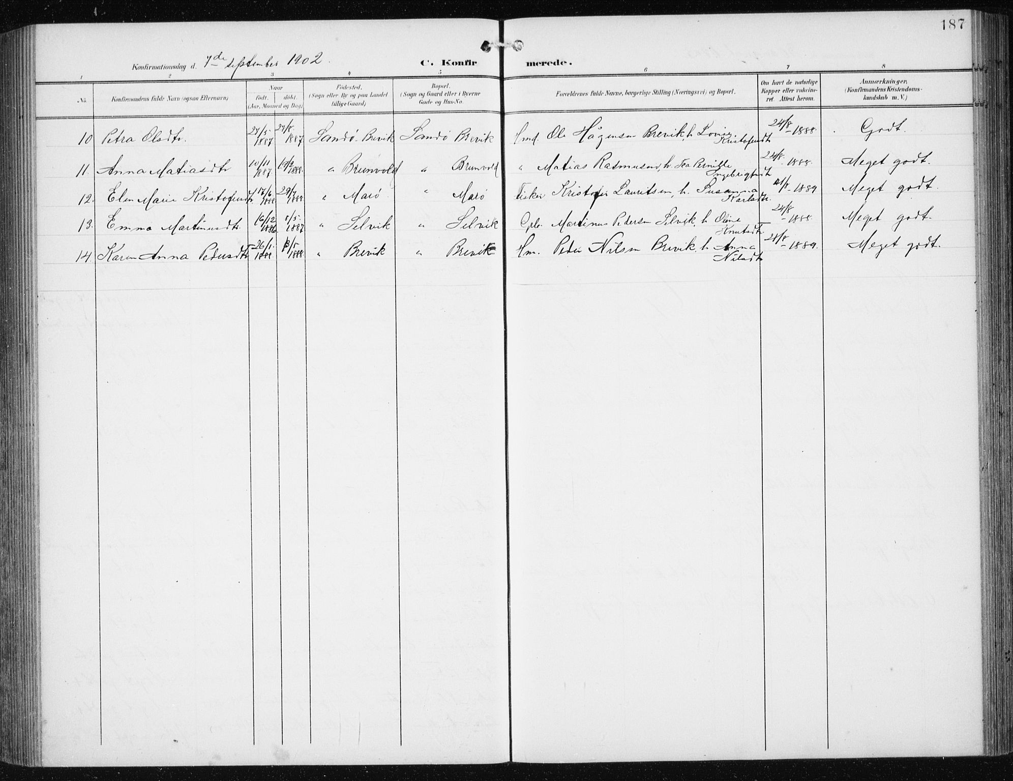 Ministerialprotokoller, klokkerbøker og fødselsregistre - Møre og Romsdal, AV/SAT-A-1454/561/L0733: Parish register (copy) no. 561C03, 1900-1940, p. 187