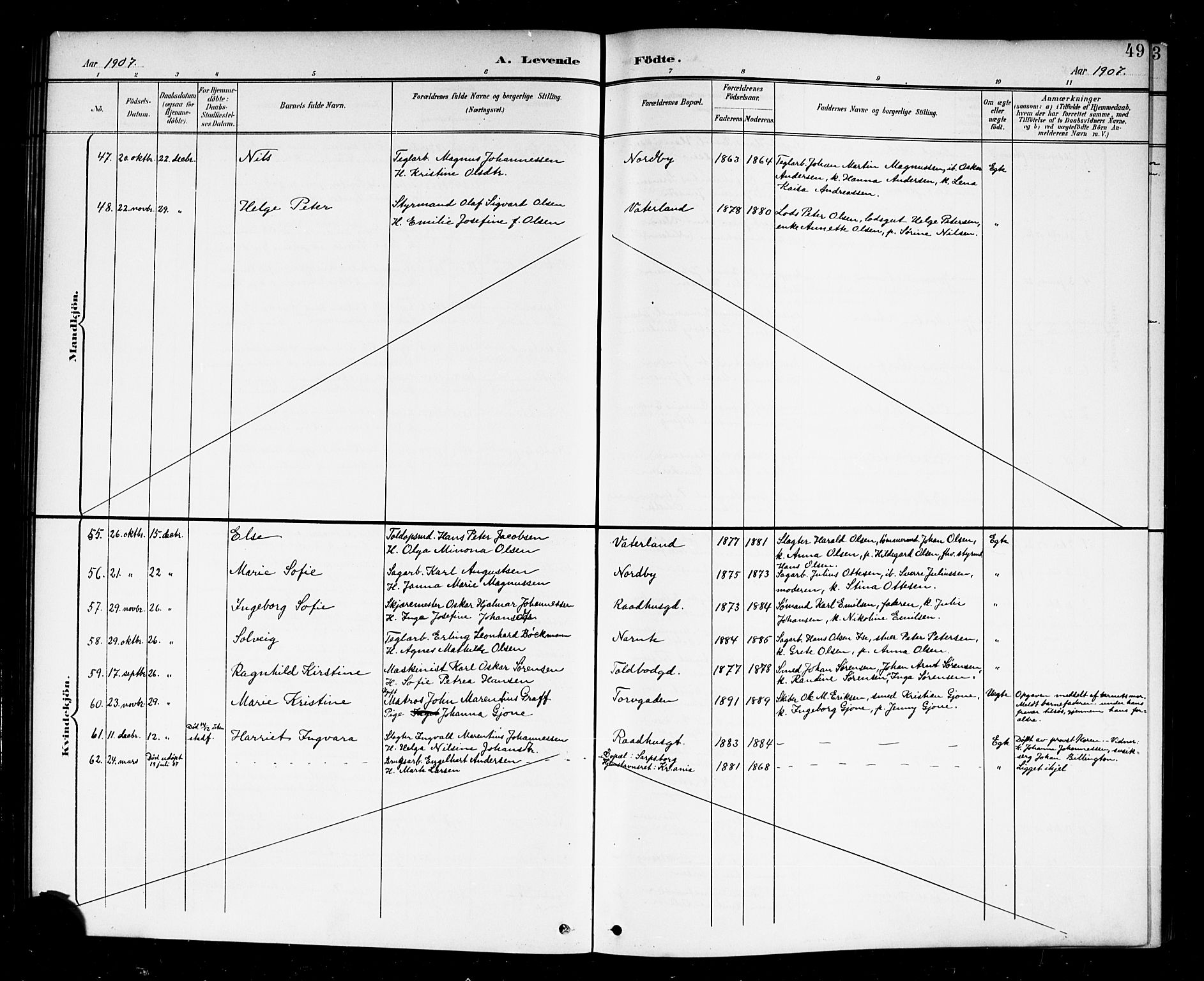 Østre Fredrikstad prestekontor Kirkebøker, AV/SAO-A-10907/G/Ga/L0002: Parish register (copy) no. 2, 1900-1919, p. 49