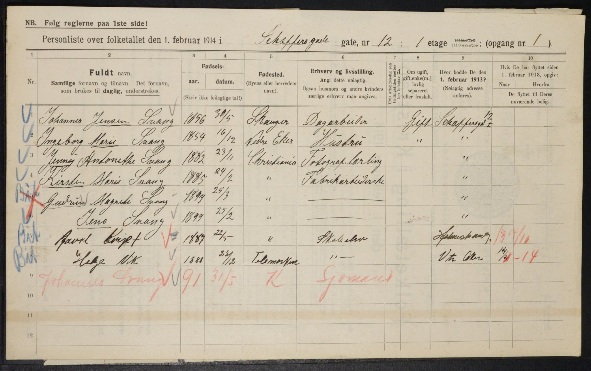 OBA, Municipal Census 1914 for Kristiania, 1914, p. 93128