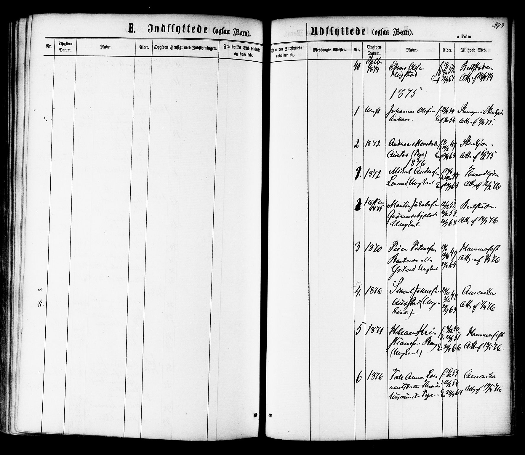 Ministerialprotokoller, klokkerbøker og fødselsregistre - Nord-Trøndelag, SAT/A-1458/730/L0284: Parish register (official) no. 730A09, 1866-1878, p. 373