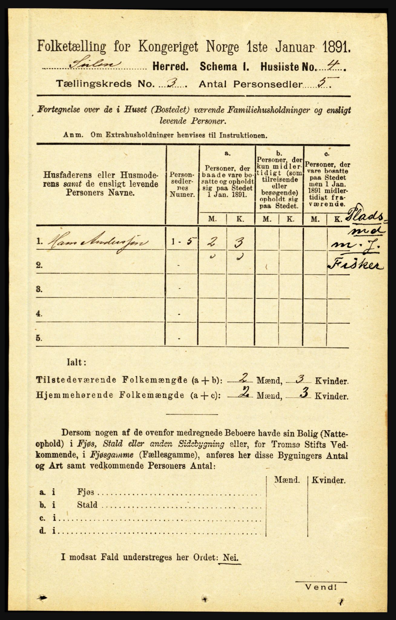 RA, 1891 census for 1412 Solund, 1891, p. 1086