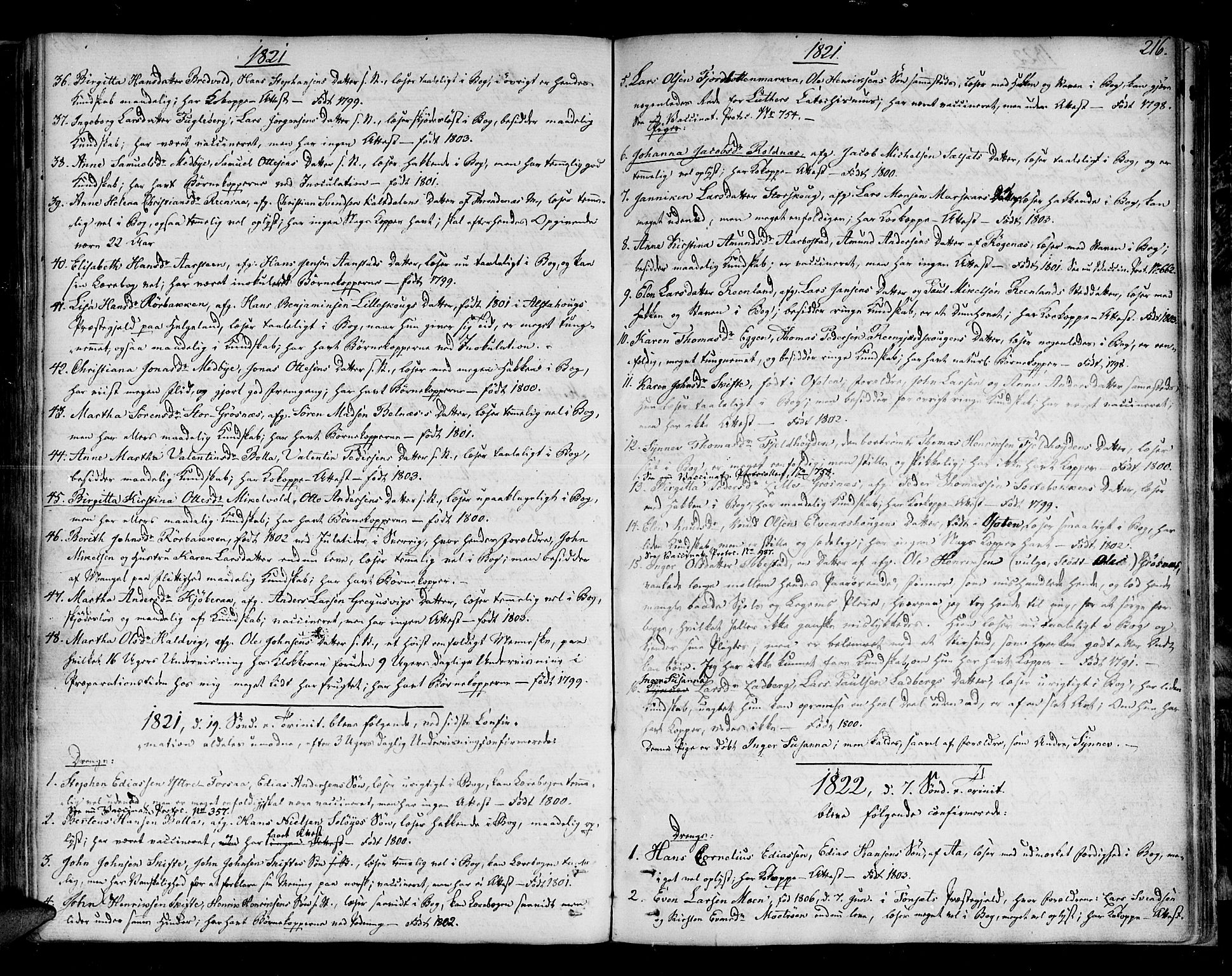 Ibestad sokneprestembete, SATØ/S-0077/H/Ha/Haa/L0004kirke: Parish register (official) no. 4, 1801-1824, p. 216