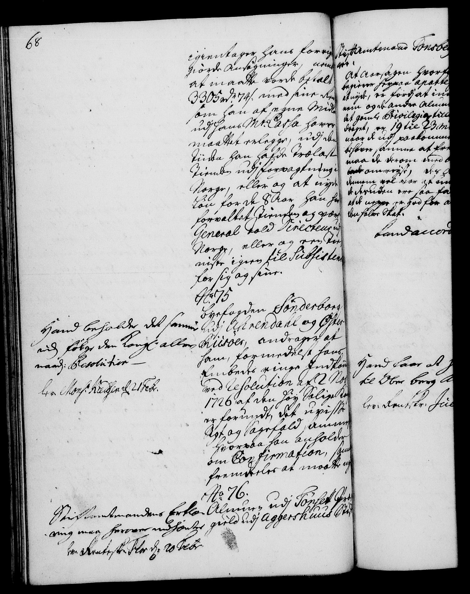 Rentekammeret, Kammerkanselliet, RA/EA-3111/G/Gh/Gha/L0013: Norsk ekstraktmemorialprotokoll (merket RK 53.58), 1731, p. 68