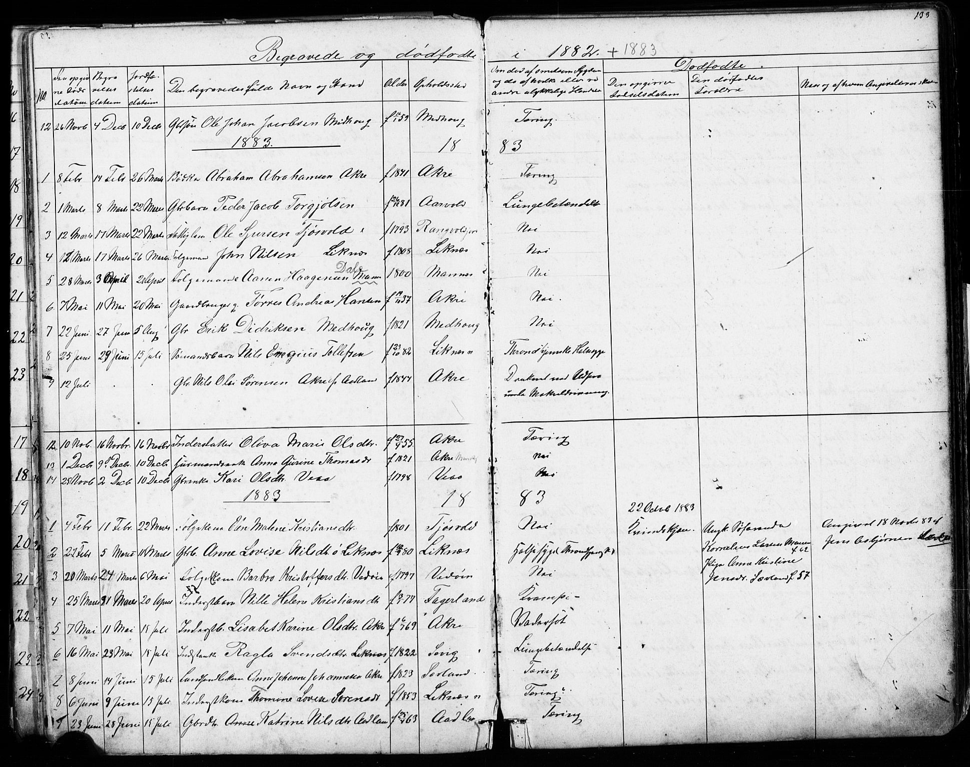 Kopervik sokneprestkontor, SAST/A-101850/H/Ha/Hab/L0002: Parish register (copy) no. B 2, 1881-1905, p. 133