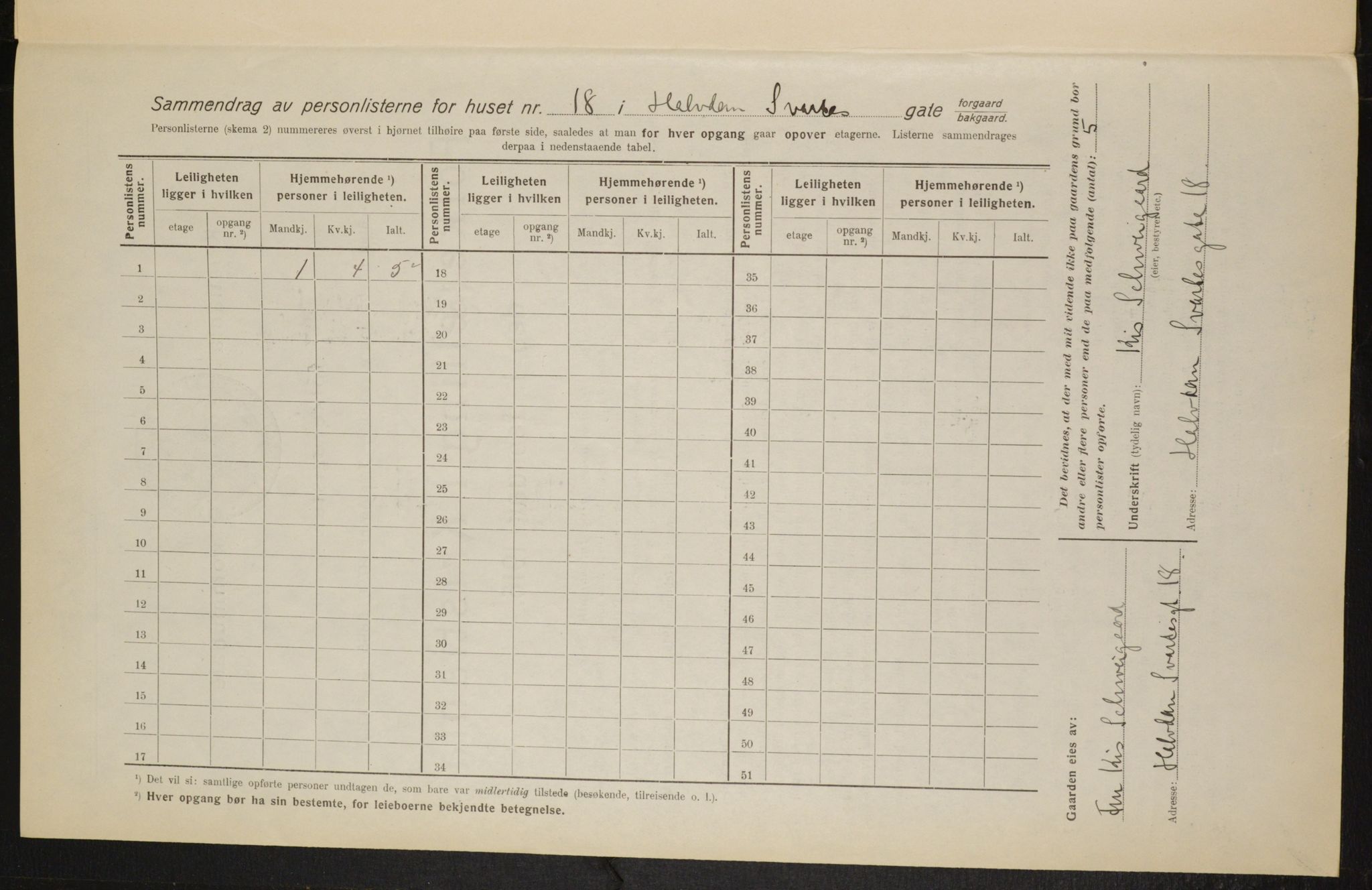 OBA, Municipal Census 1916 for Kristiania, 1916, p. 34739