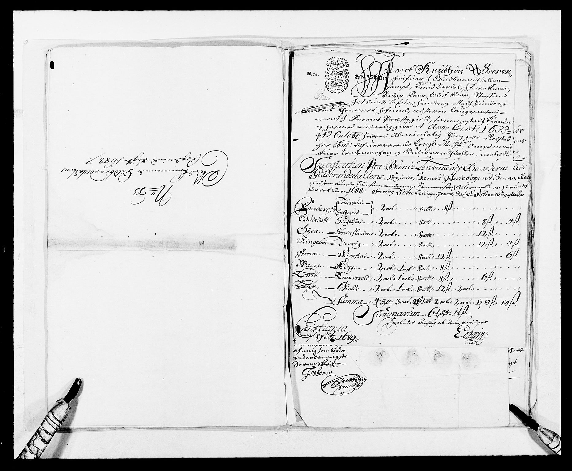 Rentekammeret inntil 1814, Reviderte regnskaper, Fogderegnskap, RA/EA-4092/R17/L1163: Fogderegnskap Gudbrandsdal, 1682-1689, p. 336