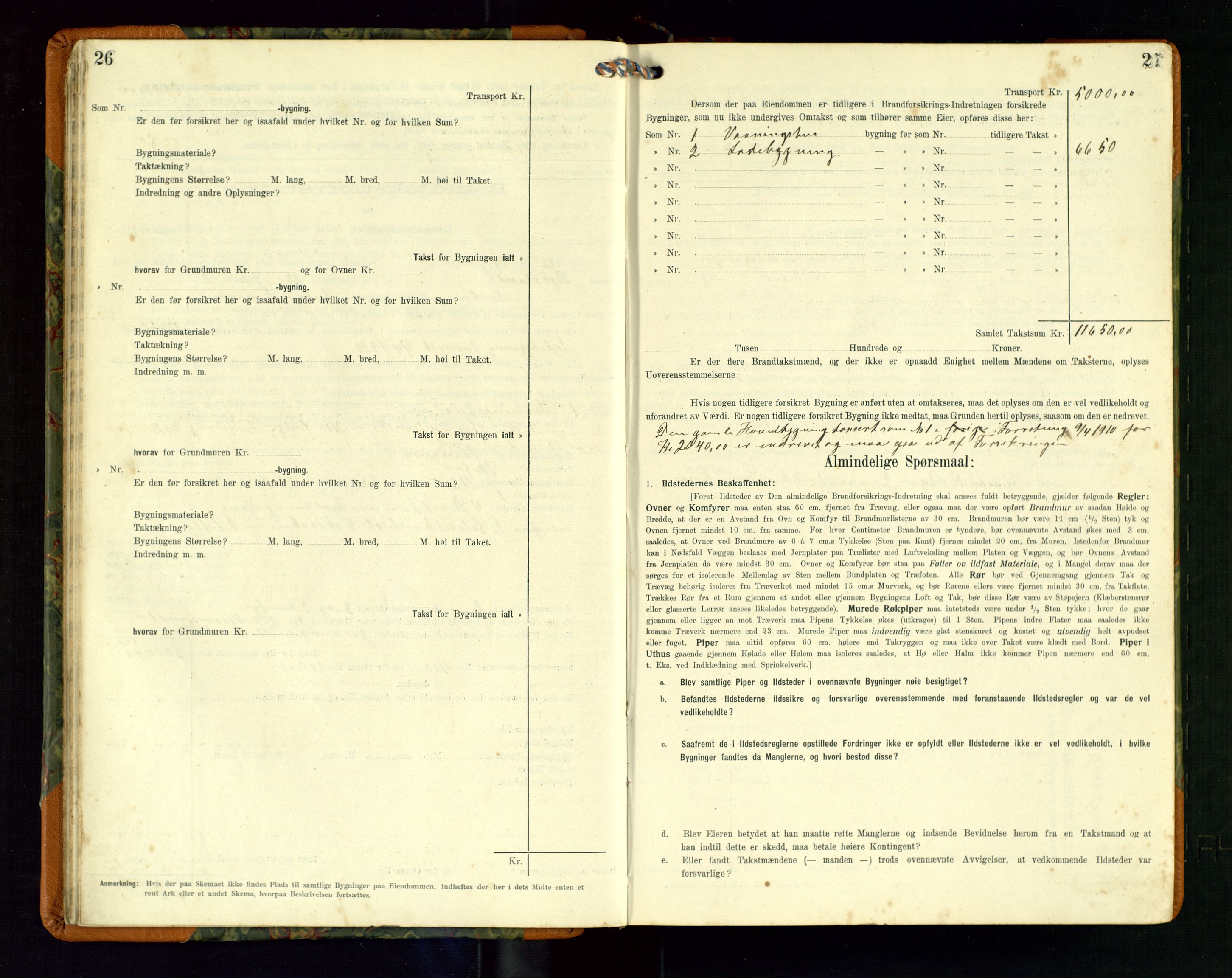 Hå lensmannskontor, AV/SAST-A-100456/Goa/L0004: Takstprotokoll (skjema), 1911-1926, p. 26-27