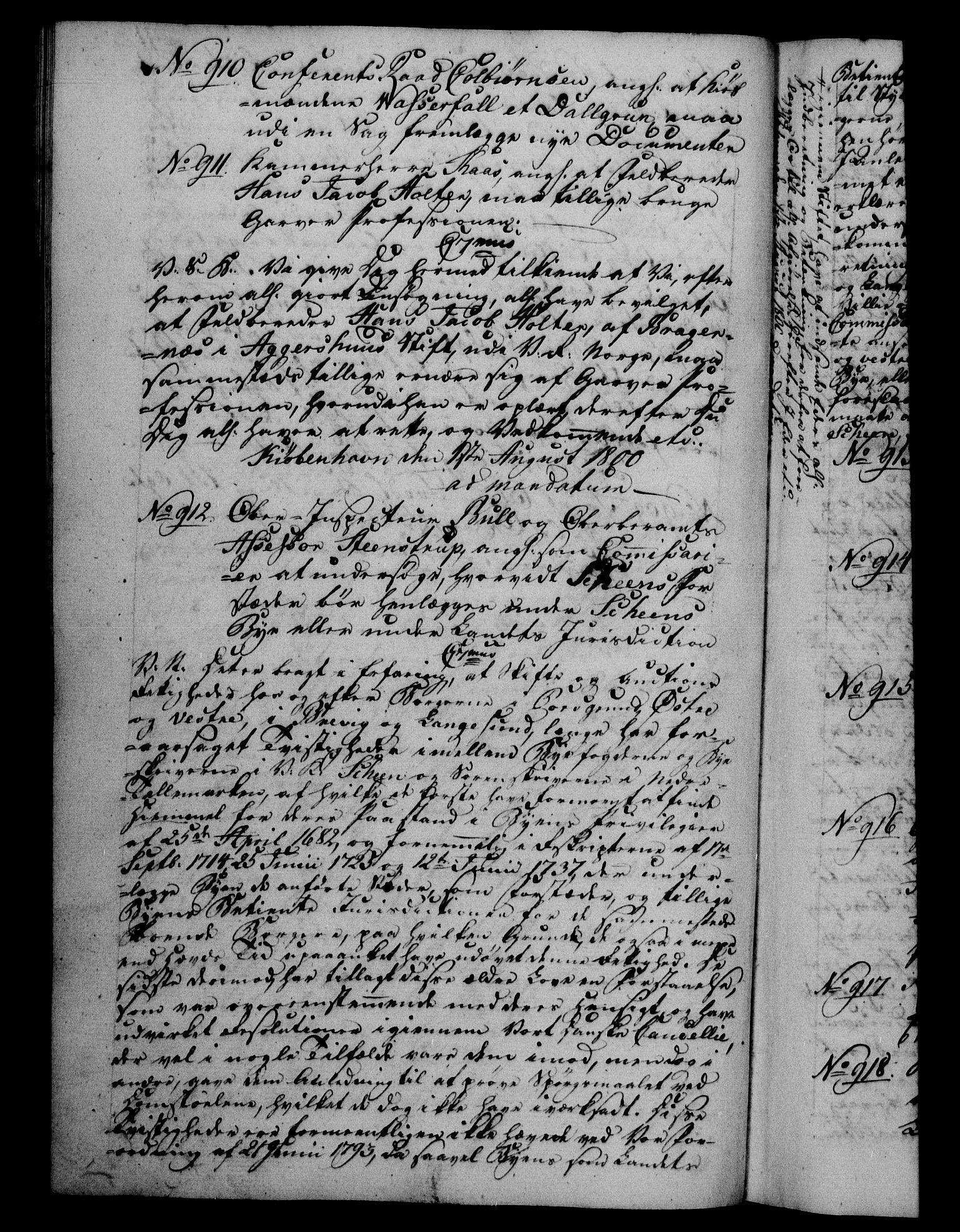Danske Kanselli 1800-1814, RA/EA-3024/H/Hf/Hfb/Hfba/L0001: Registranter, 1800-1801, p. 291b