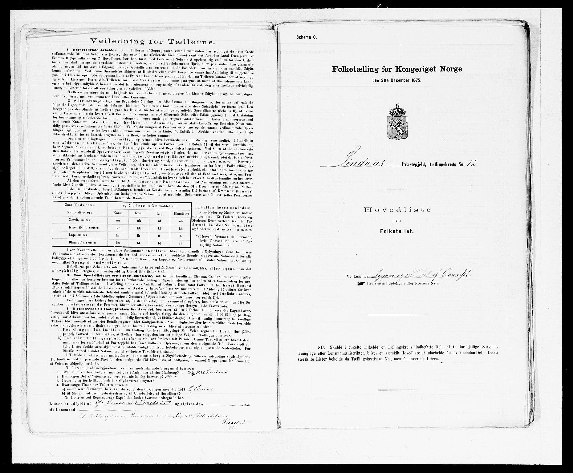 SAB, 1875 census for 1263P Lindås, 1875, p. 27