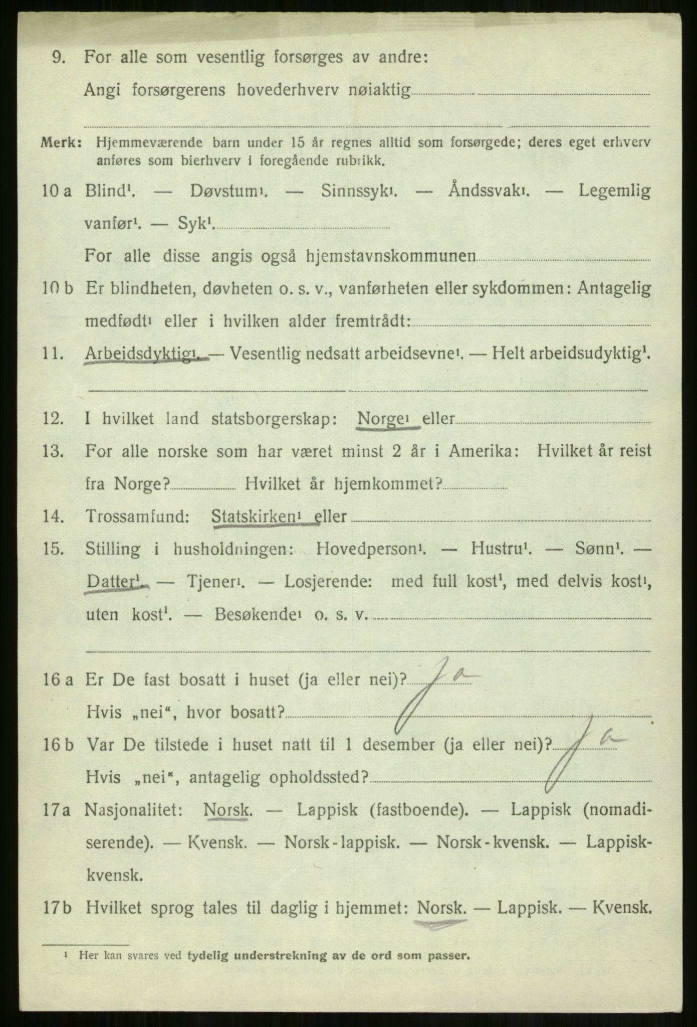 SATØ, 1920 census for Lyngen, 1920, p. 8108