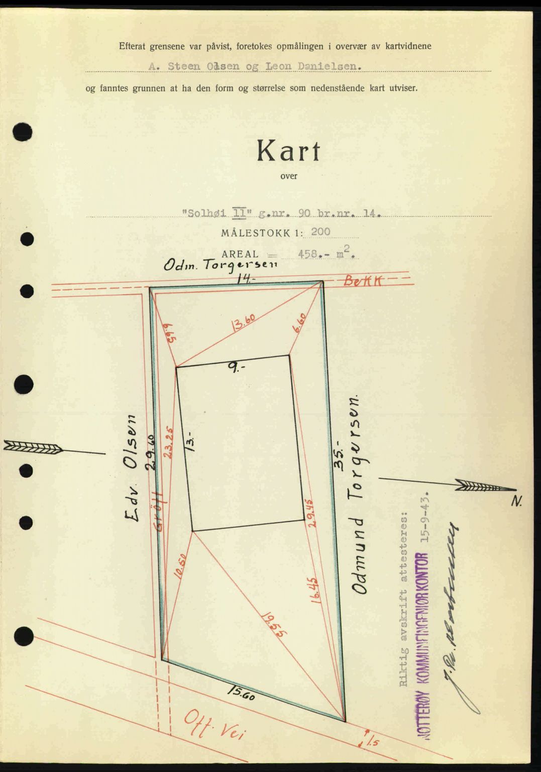 Tønsberg sorenskriveri, AV/SAKO-A-130/G/Ga/Gaa/L0014: Mortgage book no. A14, 1943-1944, Diary no: : 2351/1943