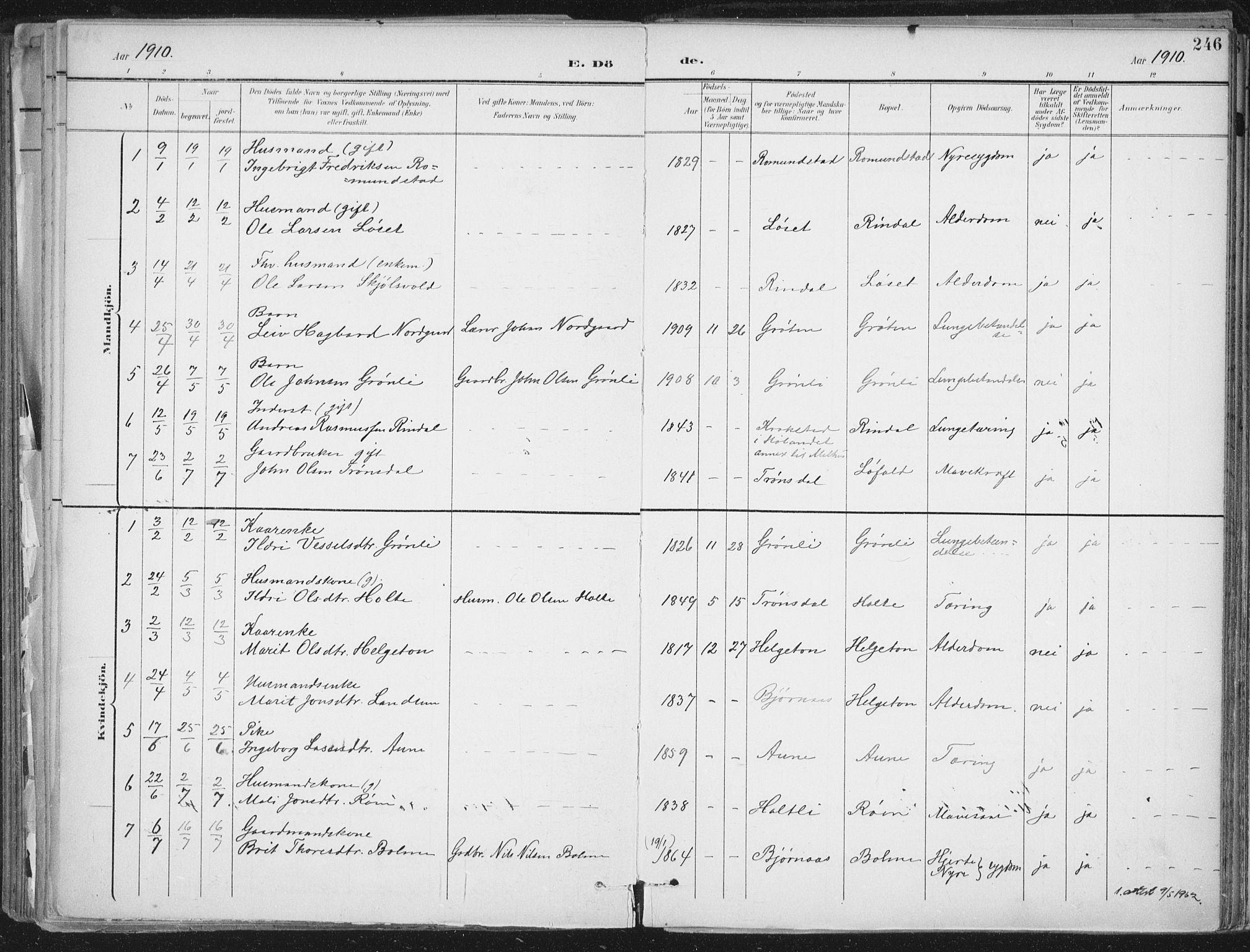 Ministerialprotokoller, klokkerbøker og fødselsregistre - Møre og Romsdal, SAT/A-1454/598/L1072: Parish register (official) no. 598A06, 1896-1910, p. 246