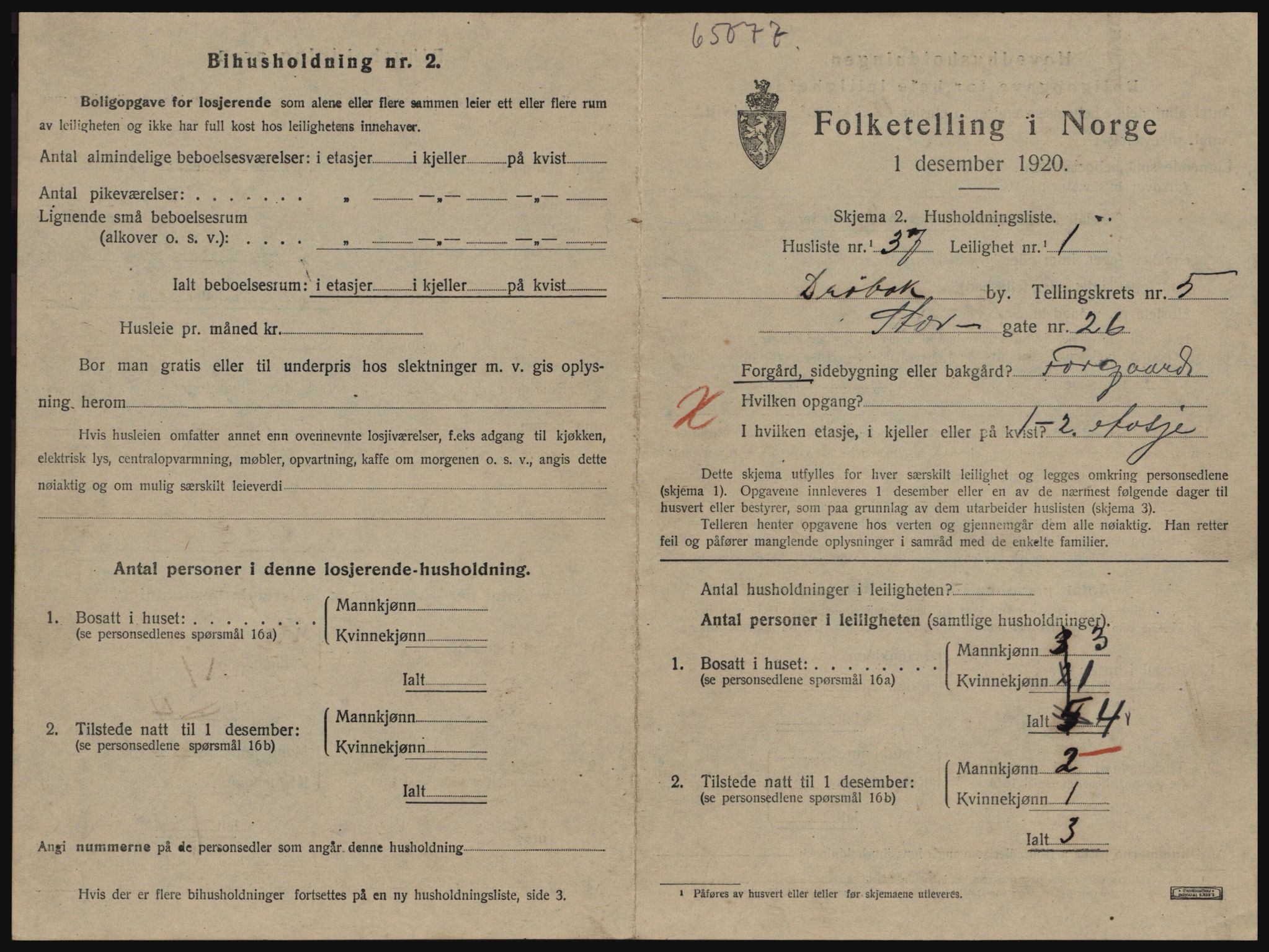 SAO, 1920 census for Drøbak, 1920, p. 1525