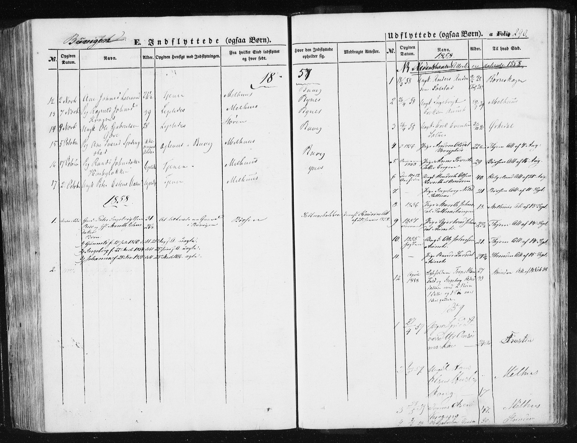 Ministerialprotokoller, klokkerbøker og fødselsregistre - Sør-Trøndelag, SAT/A-1456/612/L0376: Parish register (official) no. 612A08, 1846-1859, p. 290