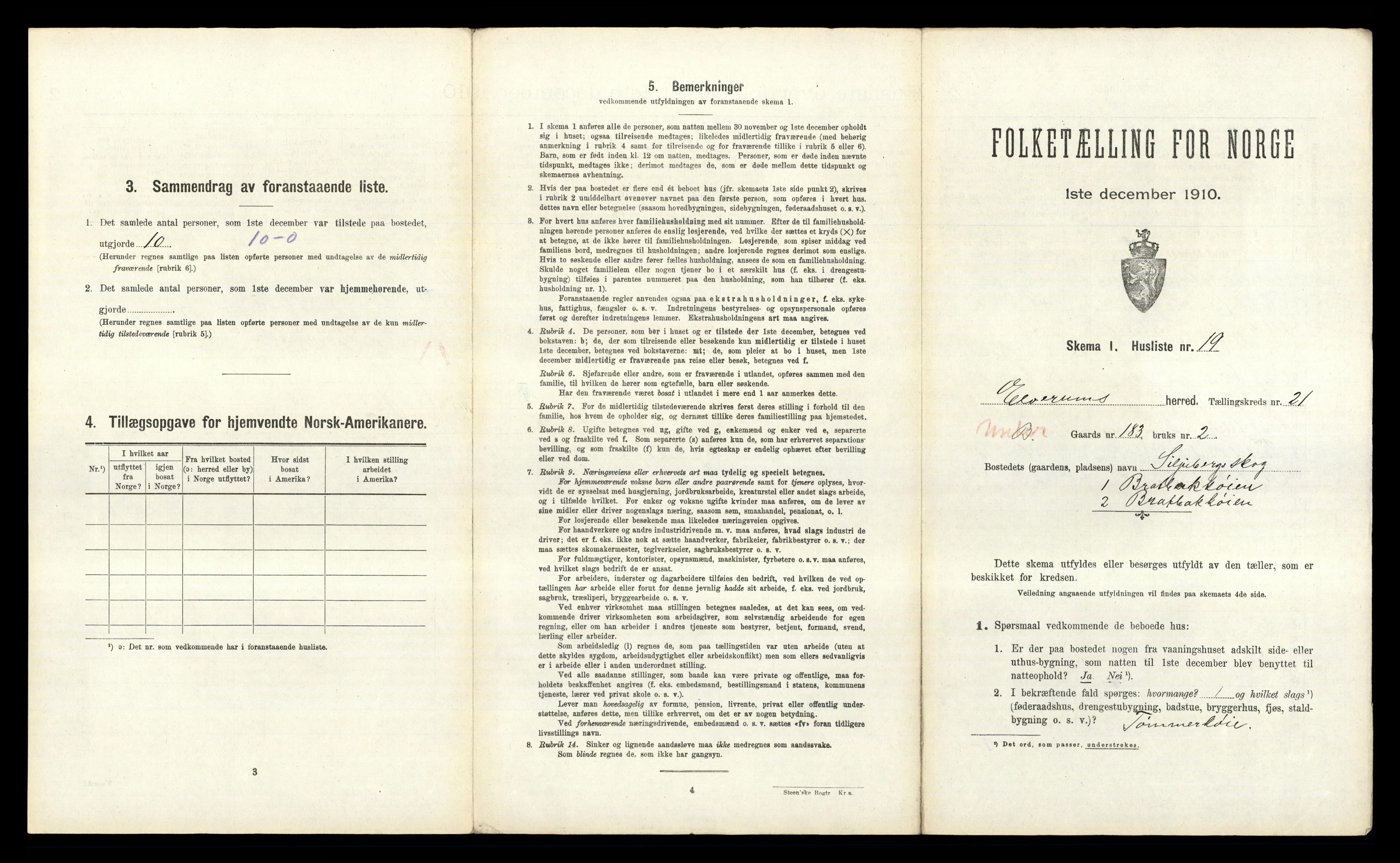 RA, 1910 census for Elverum, 1910, p. 3361