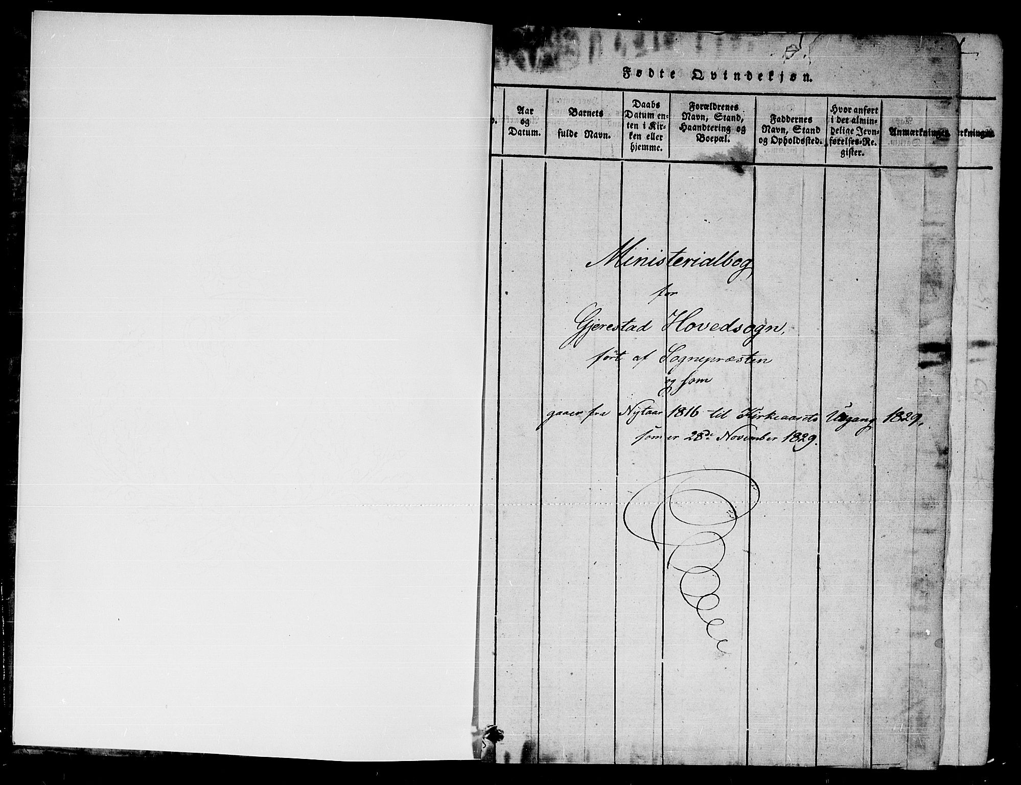 Gjerstad sokneprestkontor, AV/SAK-1111-0014/F/Fa/Faa/L0004: Parish register (official) no. A 4, 1816-1829