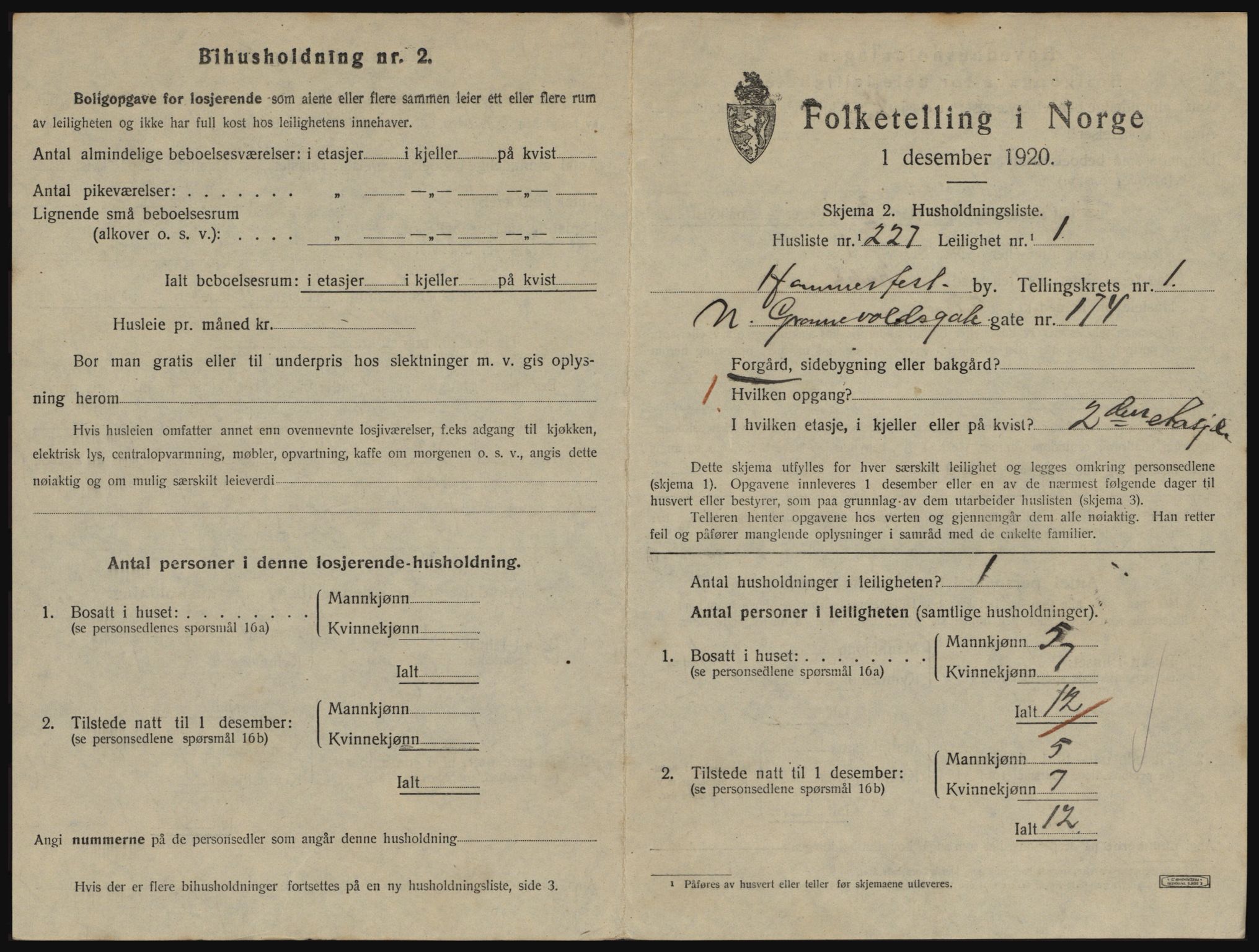 SATØ, 1920 census for Hammerfest, 1920, p. 1682