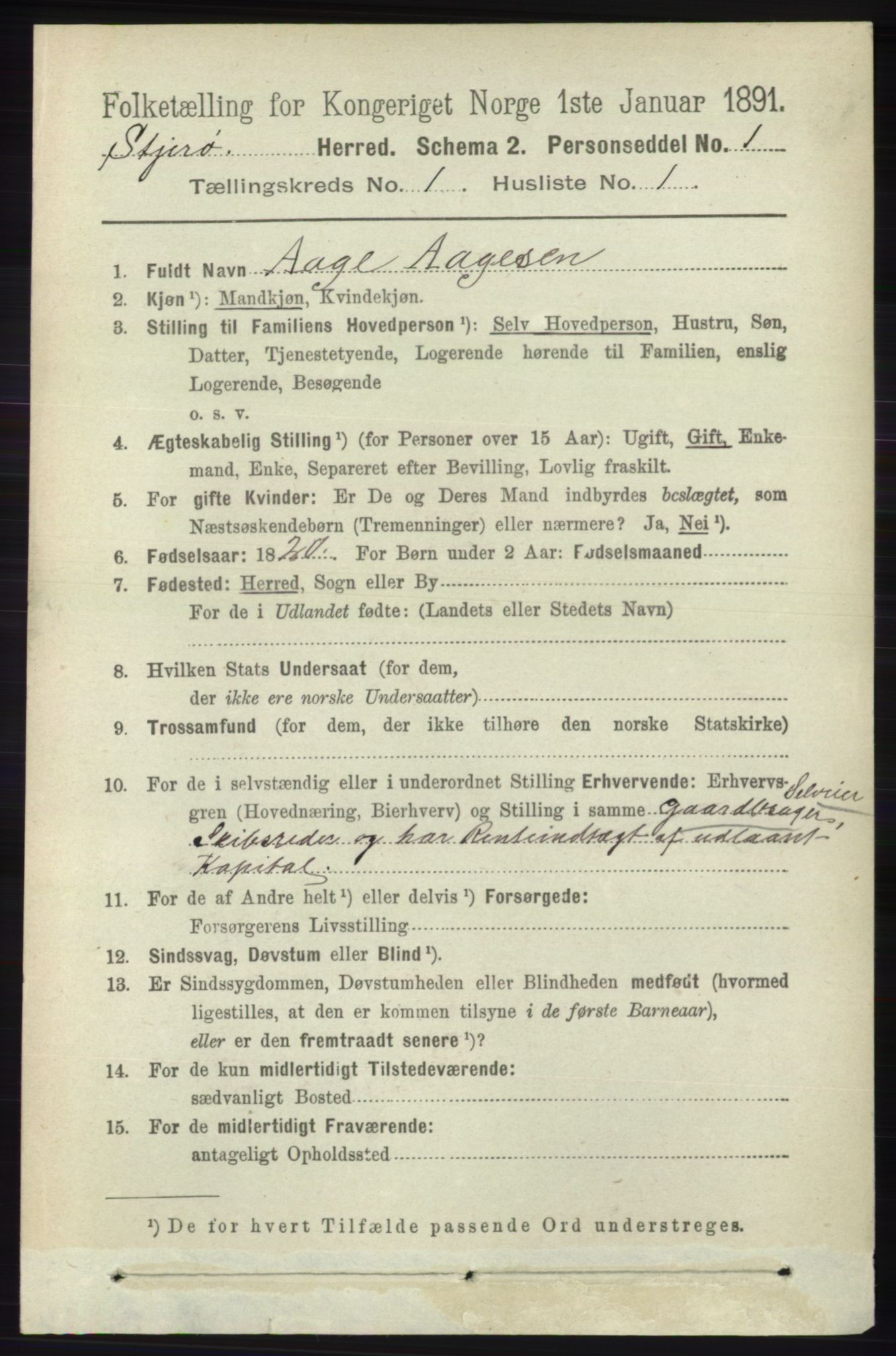 RA, 1891 census for 1140 Sjernarøy, 1891, p. 53