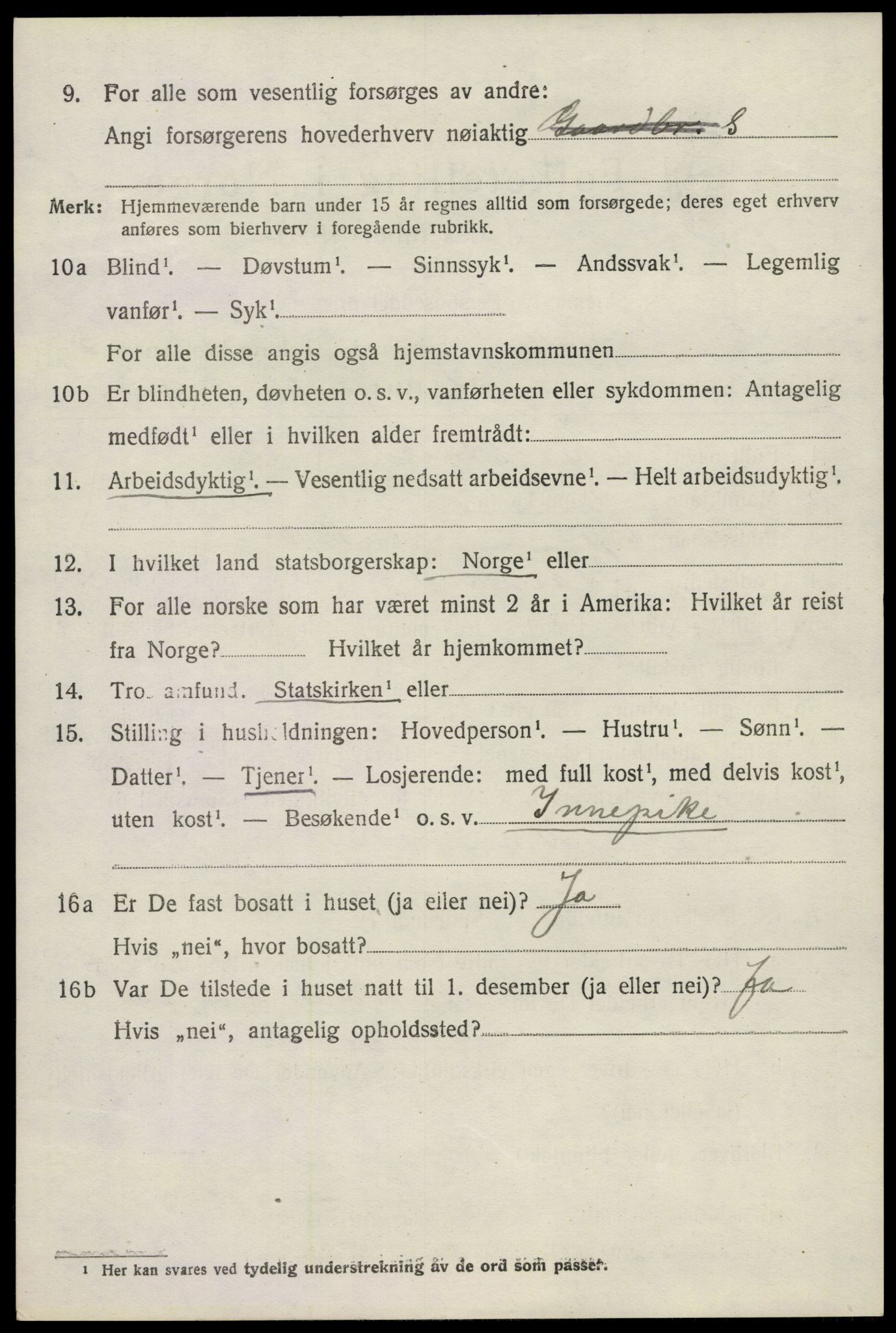 SAKO, 1920 census for Tjølling, 1920, p. 7488