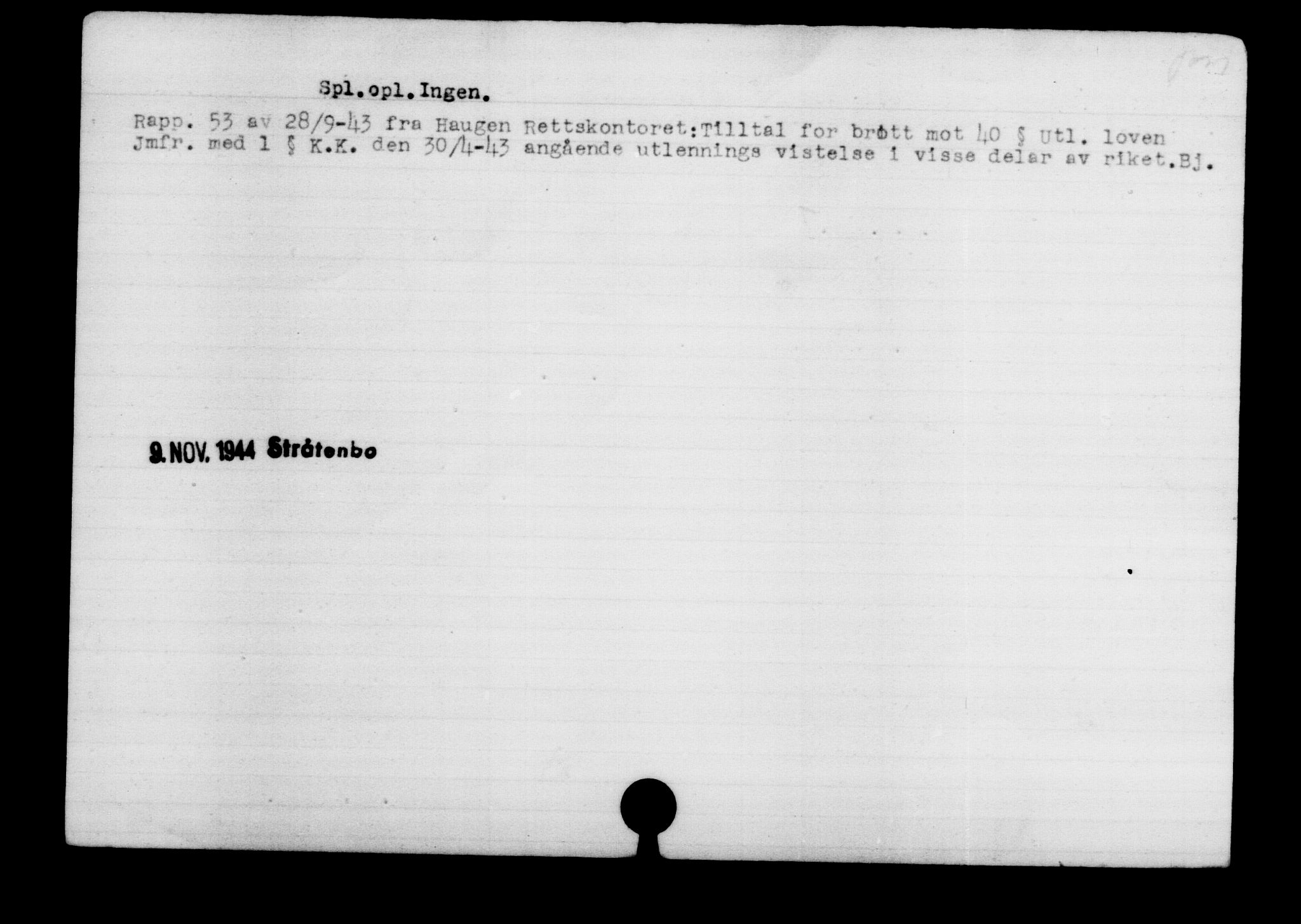 Den Kgl. Norske Legasjons Flyktningskontor, AV/RA-S-6753/V/Va/L0003: Kjesäterkartoteket.  Flyktningenr. 2001-3495, 1940-1945, p. 1660