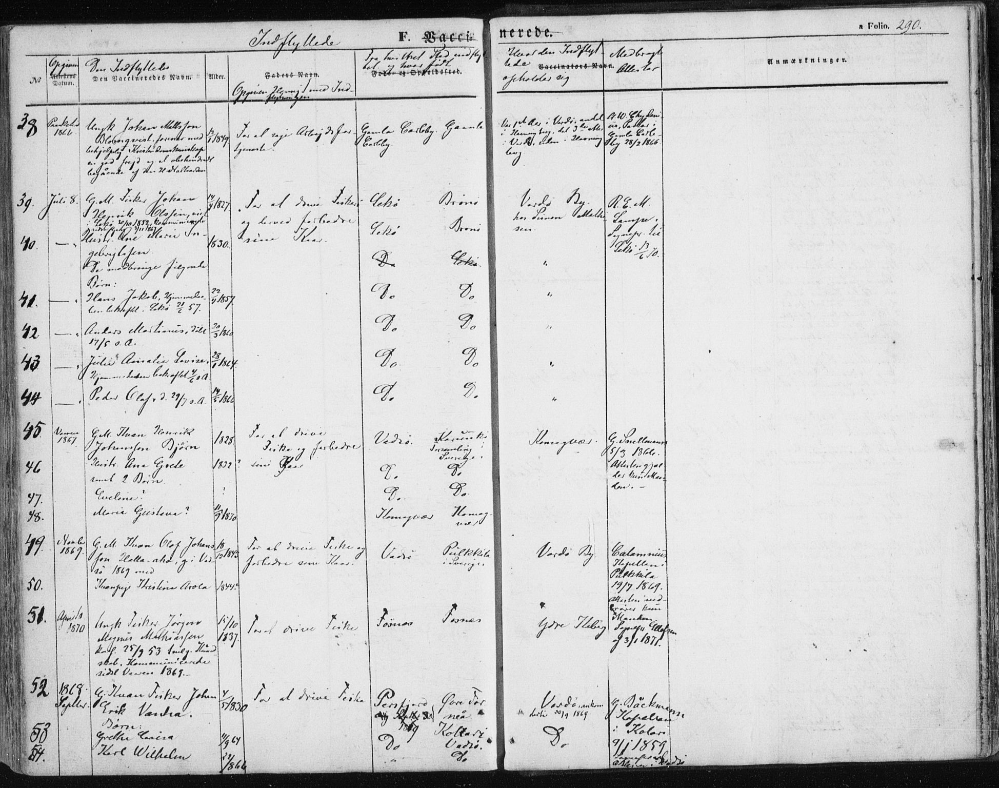 Vardø sokneprestkontor, SATØ/S-1332/H/Ha/L0004kirke: Parish register (official) no. 4, 1862-1871, p. 290