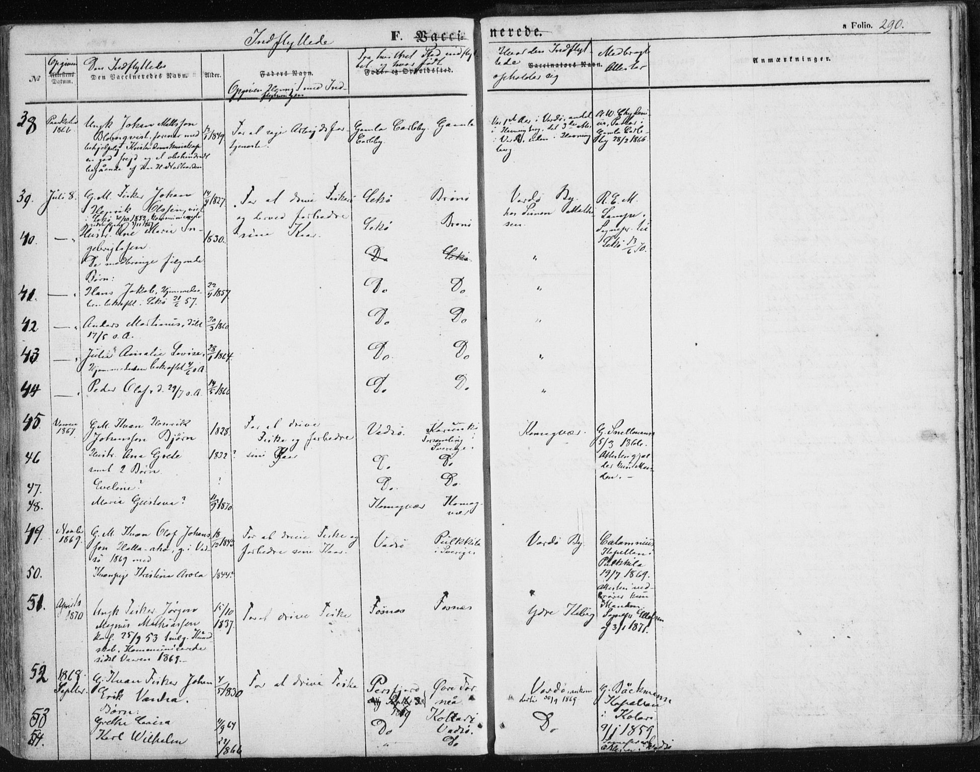 Vardø sokneprestkontor, AV/SATØ-S-1332/H/Ha/L0004kirke: Parish register (official) no. 4, 1862-1871, p. 290