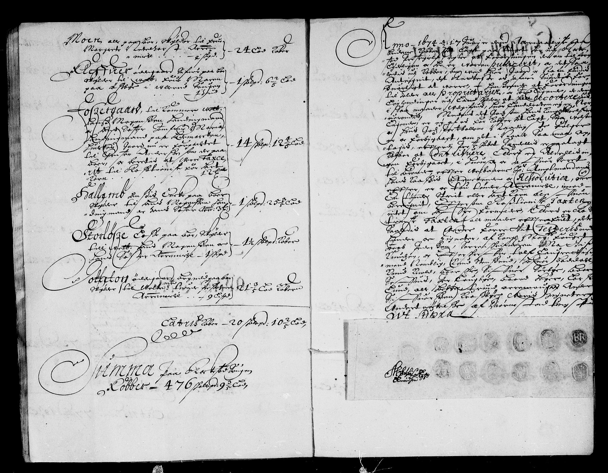 Rentekammeret inntil 1814, Reviderte regnskaper, Stiftamtstueregnskaper, Landkommissariatet på Akershus og Akershus stiftamt, AV/RA-EA-5869/R/Rb/L0103: Akershus stiftamt, 1674-1675