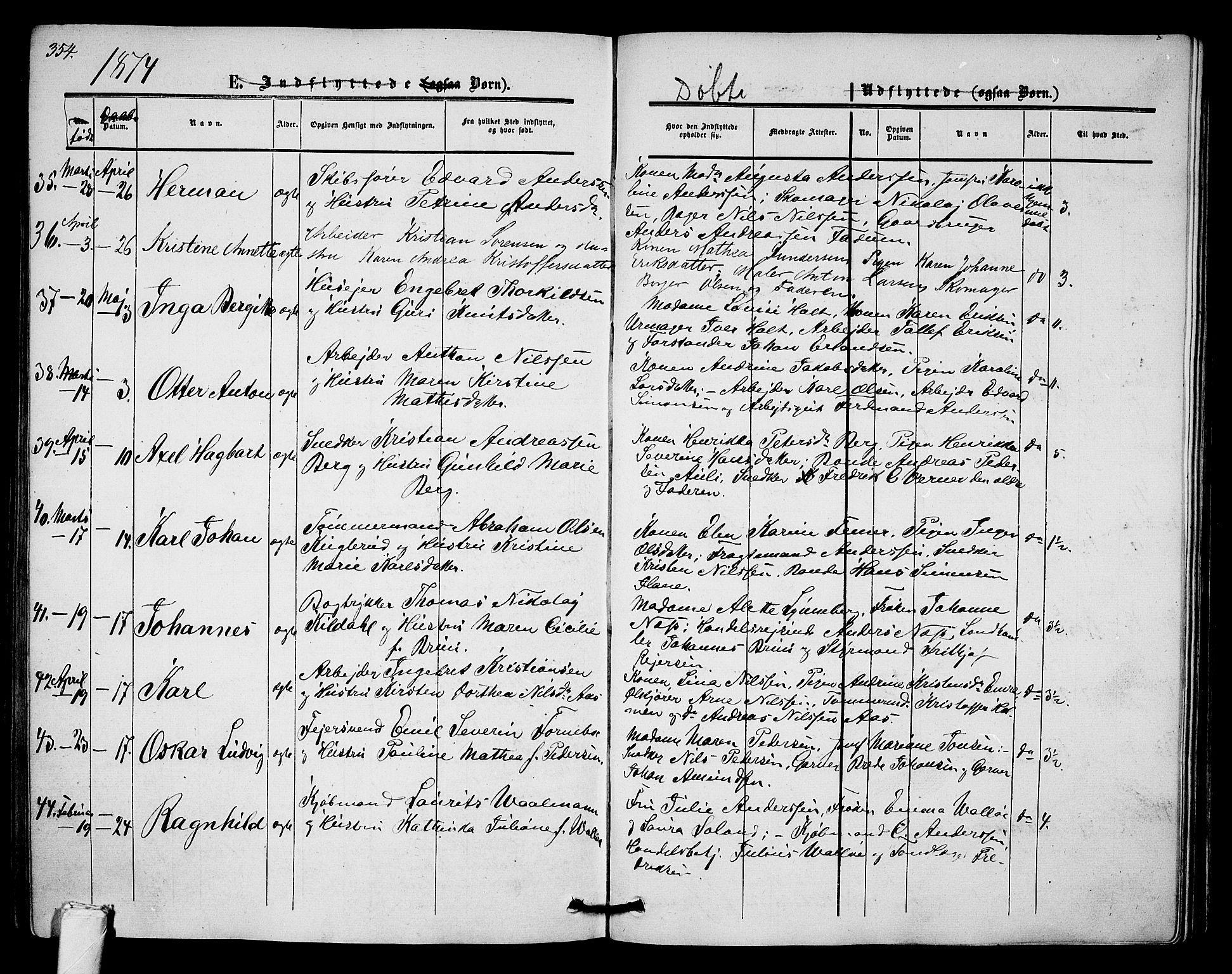 Tønsberg kirkebøker, AV/SAKO-A-330/G/Ga/L0003: Parish register (copy) no. 3, 1855-1864, p. 354