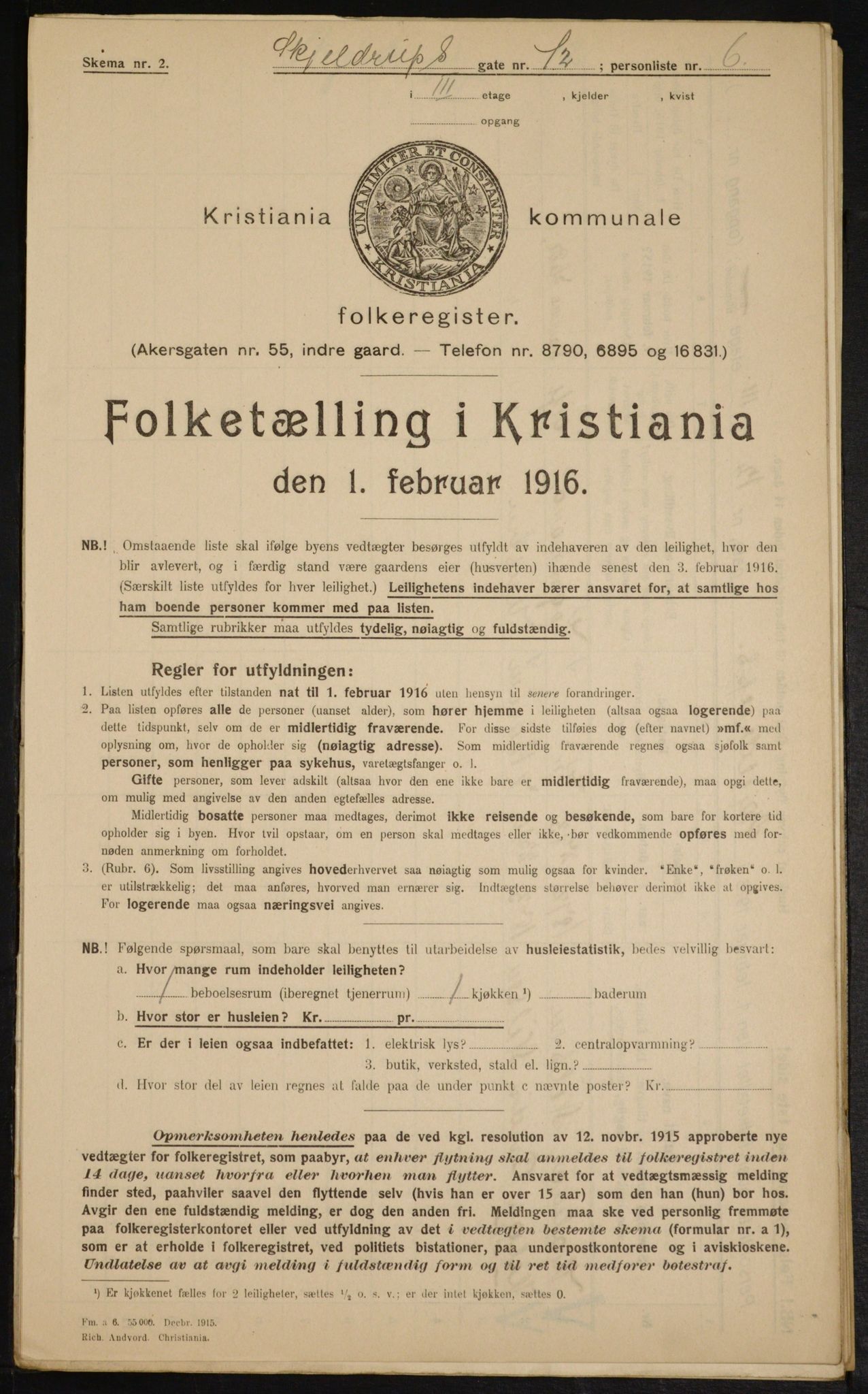 OBA, Municipal Census 1916 for Kristiania, 1916, p. 98239