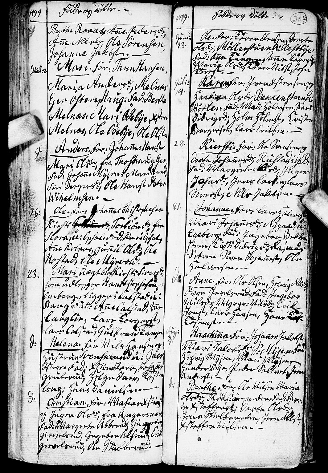 Enebakk prestekontor Kirkebøker, AV/SAO-A-10171c/F/Fa/L0002: Parish register (official) no. I 2, 1755-1806, p. 303-304