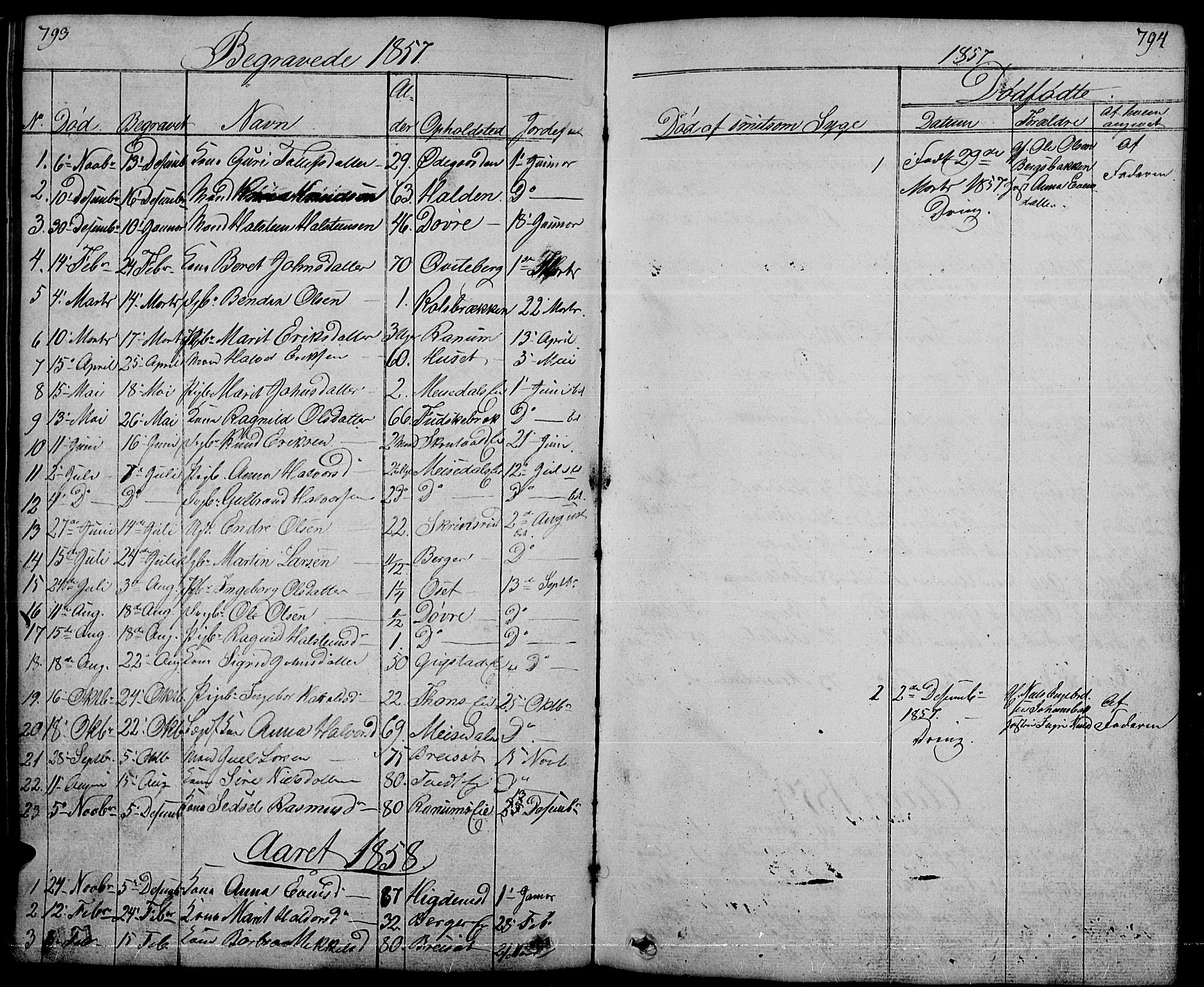 Nord-Aurdal prestekontor, SAH/PREST-132/H/Ha/Hab/L0001: Parish register (copy) no. 1, 1834-1887, p. 793-794