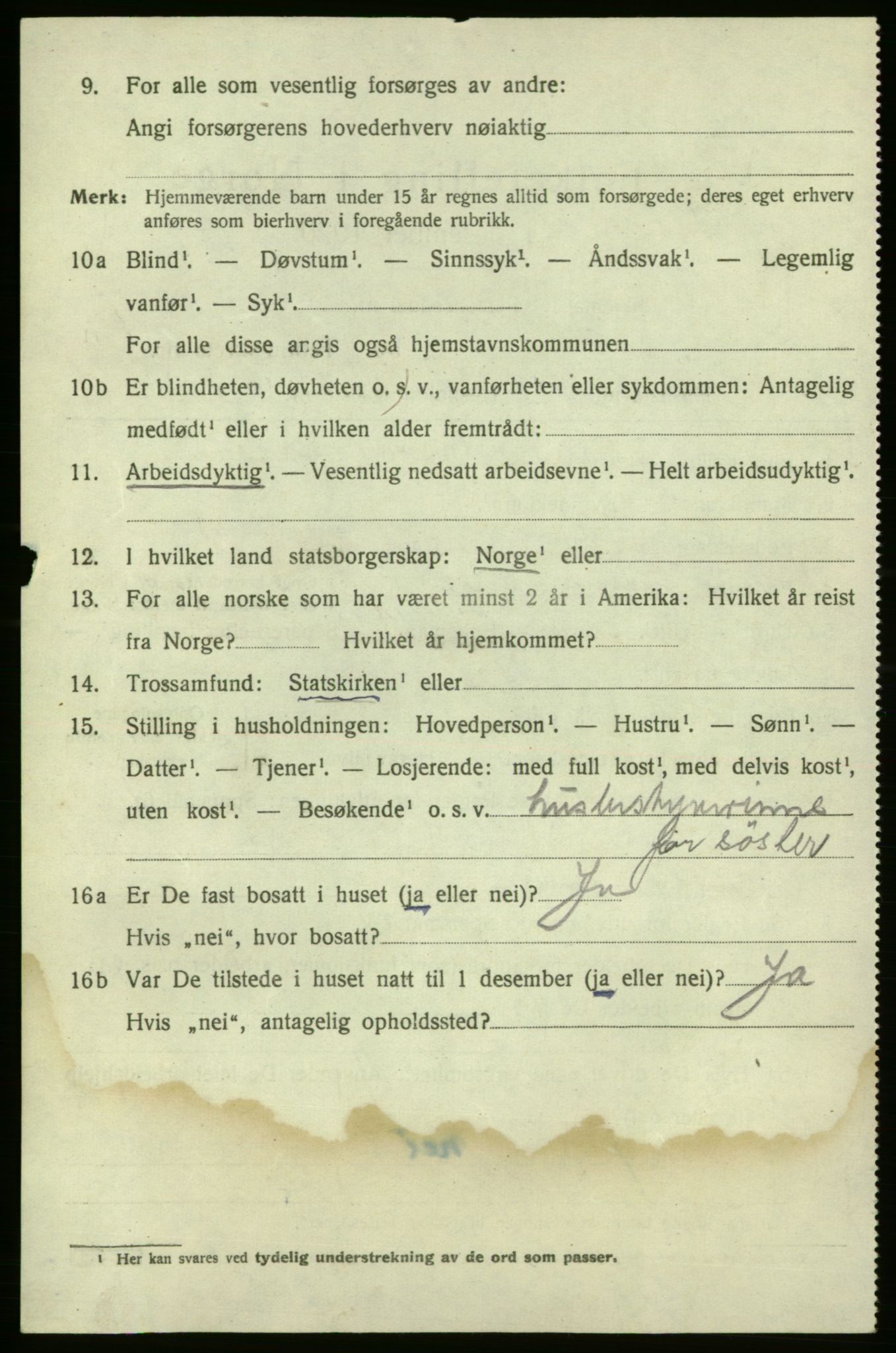 SAO, 1920 census for Fredrikshald, 1920, p. 18460
