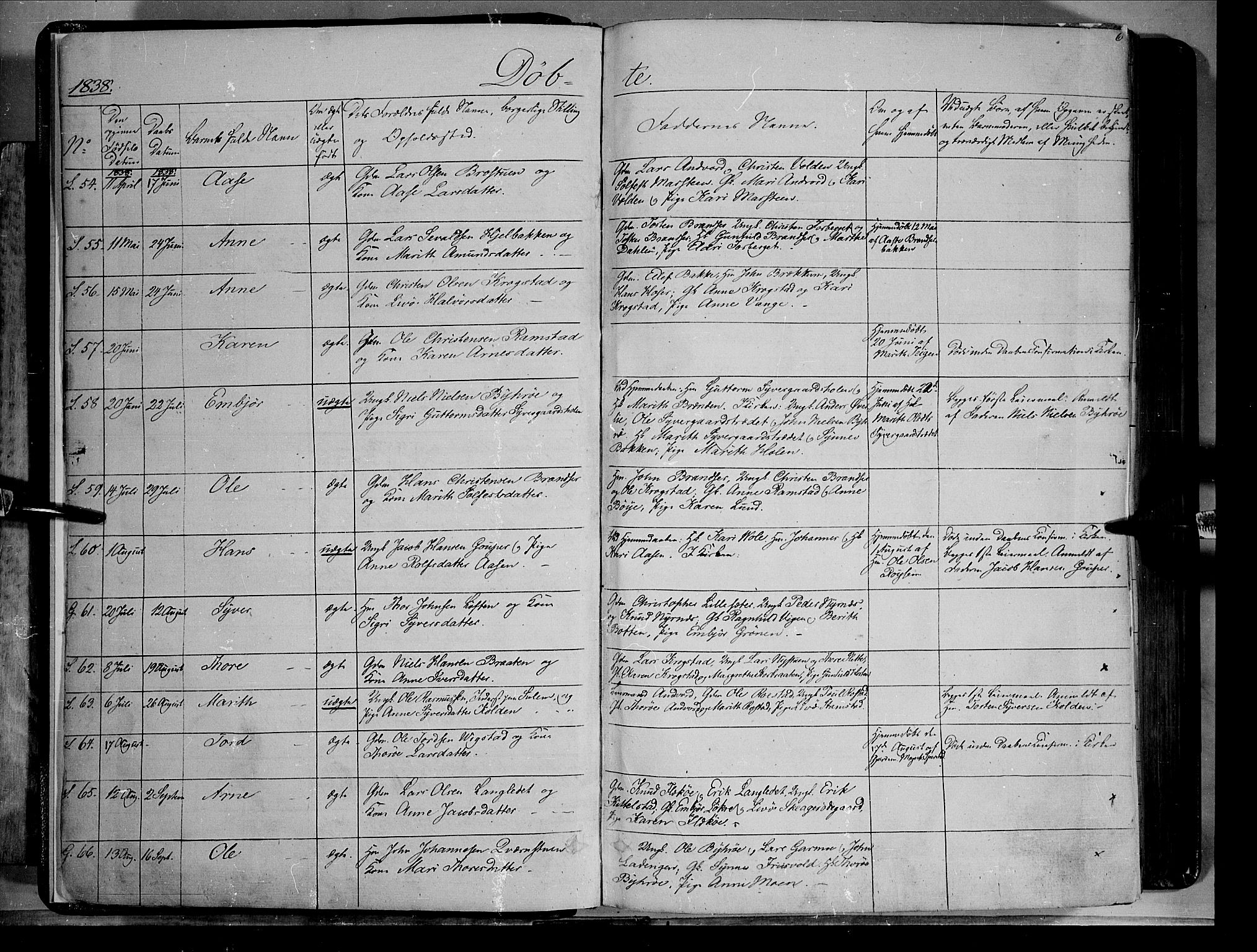 Lom prestekontor, SAH/PREST-070/K/L0006: Parish register (official) no. 6A, 1837-1863, p. 6