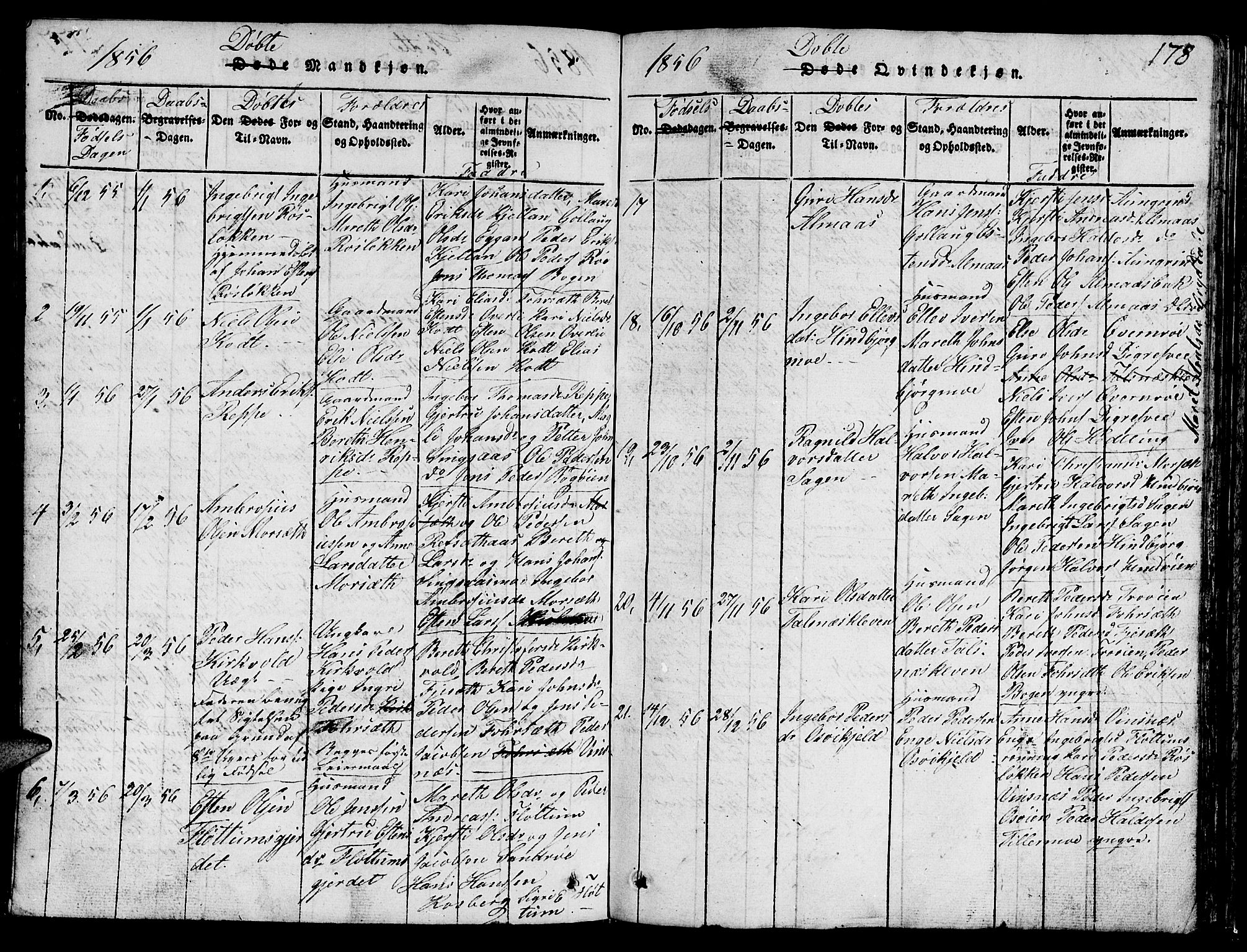 Ministerialprotokoller, klokkerbøker og fødselsregistre - Sør-Trøndelag, SAT/A-1456/688/L1026: Parish register (copy) no. 688C01, 1817-1860, p. 178