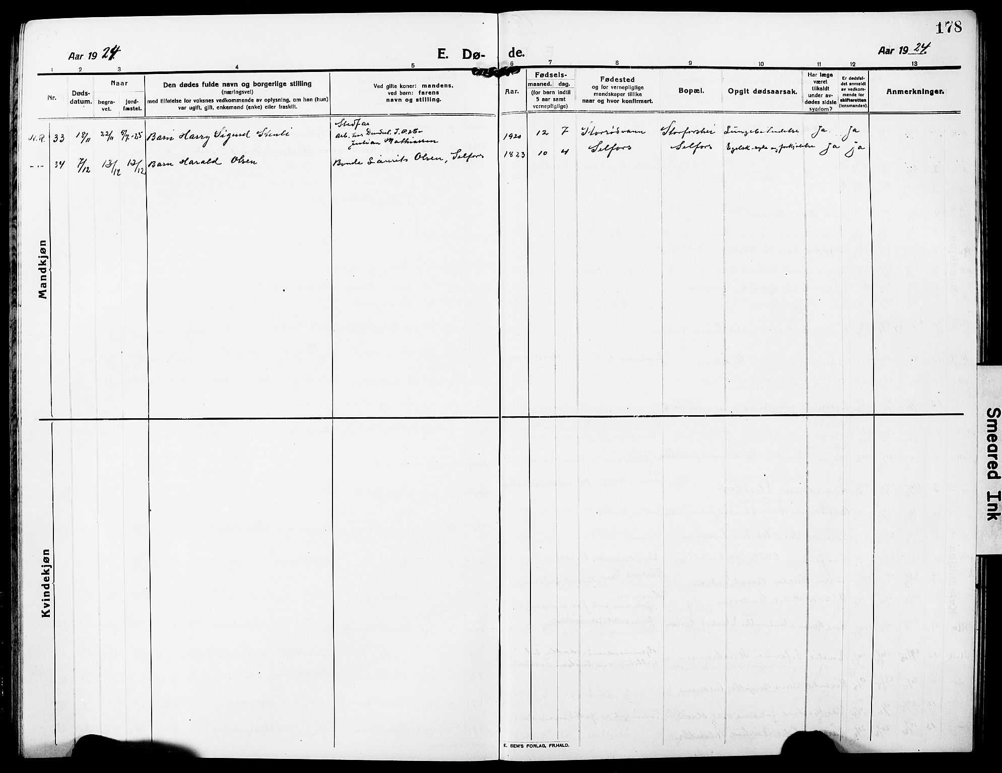 Ministerialprotokoller, klokkerbøker og fødselsregistre - Nordland, SAT/A-1459/827/L0424: Parish register (copy) no. 827C13, 1921-1930, p. 178
