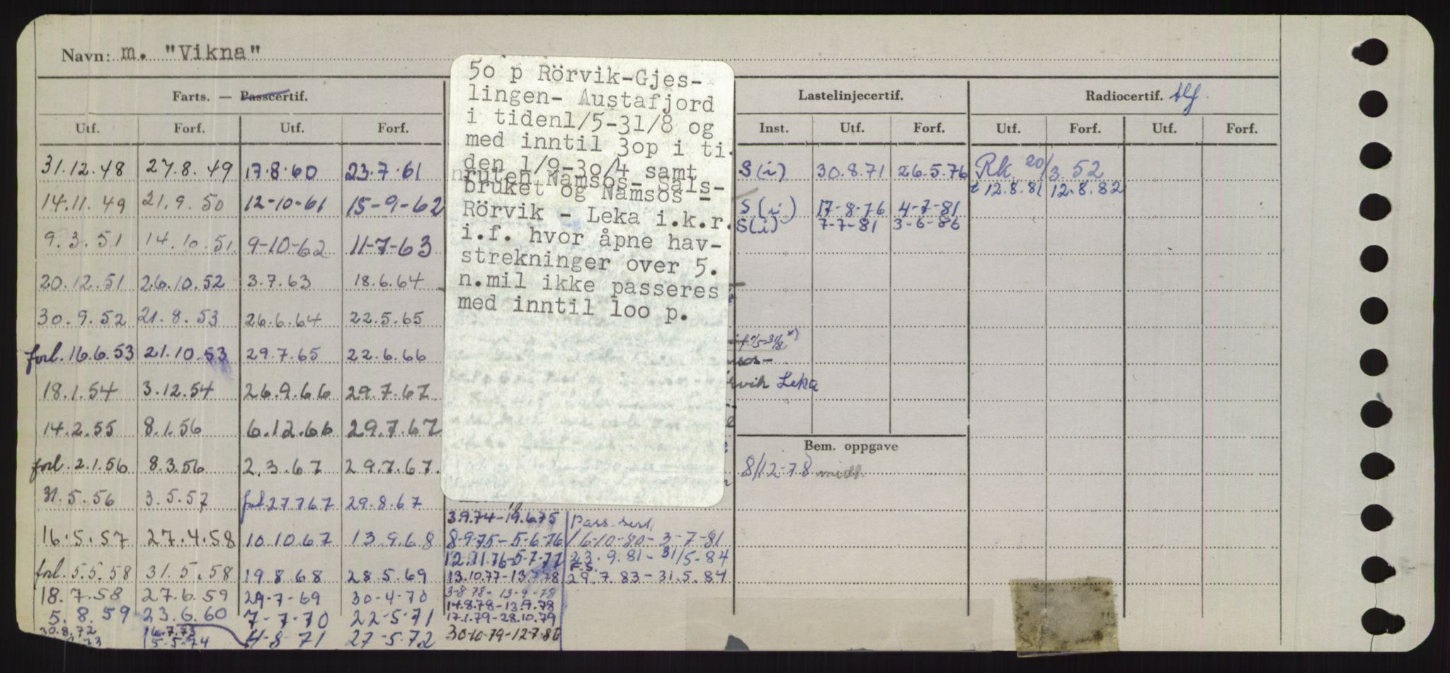 Sjøfartsdirektoratet med forløpere, Skipsmålingen, RA/S-1627/H/Hd/L0041: Fartøy, Vi-Ås, p. 188