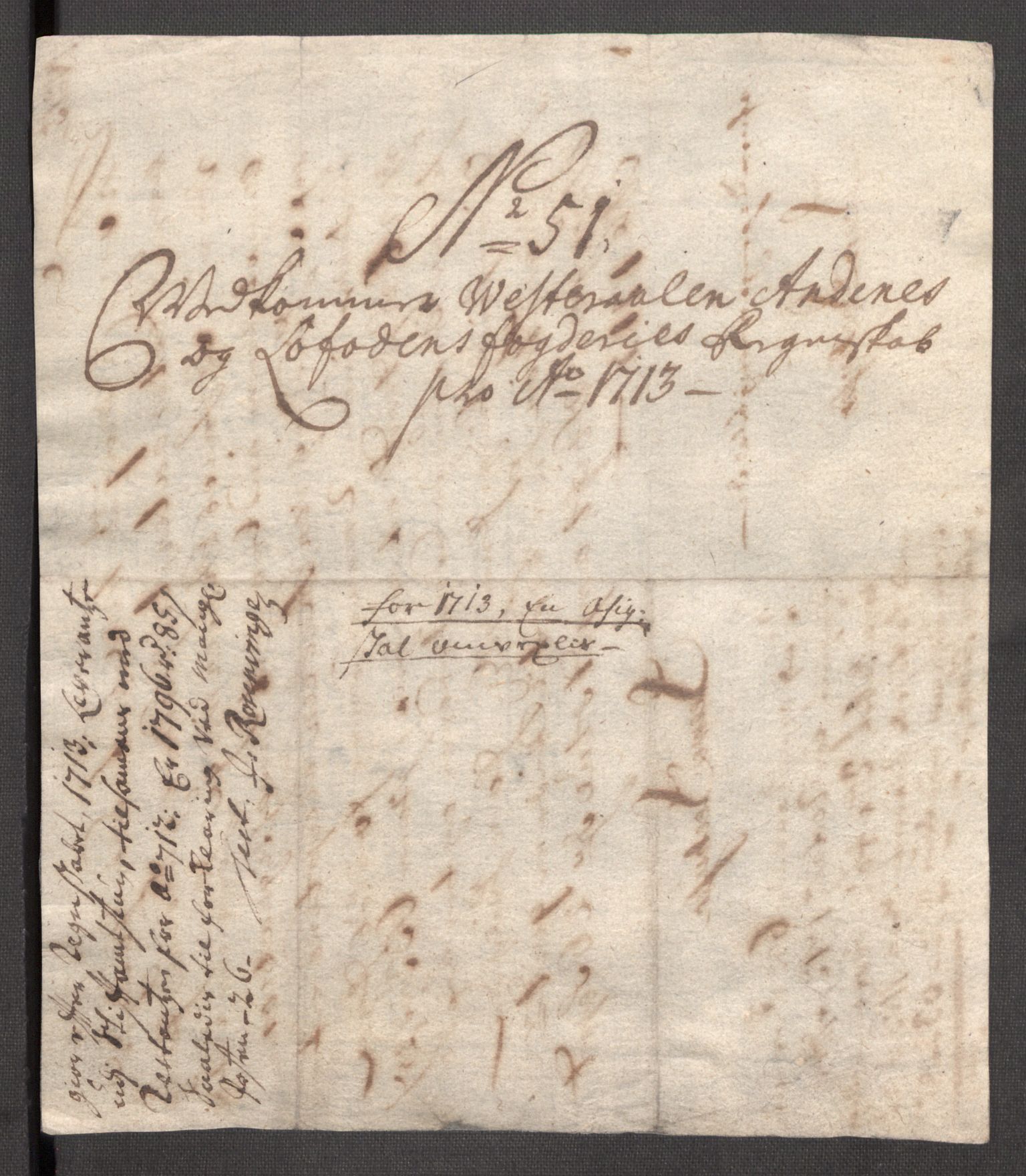 Rentekammeret inntil 1814, Reviderte regnskaper, Fogderegnskap, AV/RA-EA-4092/R67/L4679: Fogderegnskap Vesterålen, Andenes og Lofoten, 1711-1713, p. 303