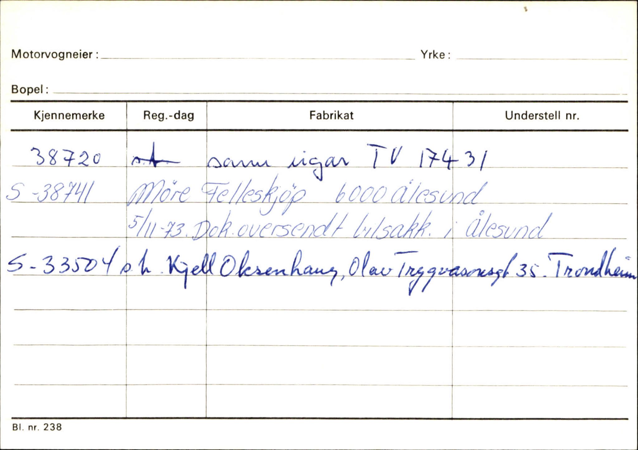 Statens vegvesen, Sogn og Fjordane vegkontor, AV/SAB-A-5301/4/F/L0131: Eigarregister Høyanger P-Å. Stryn S-Å, 1945-1975, p. 2431