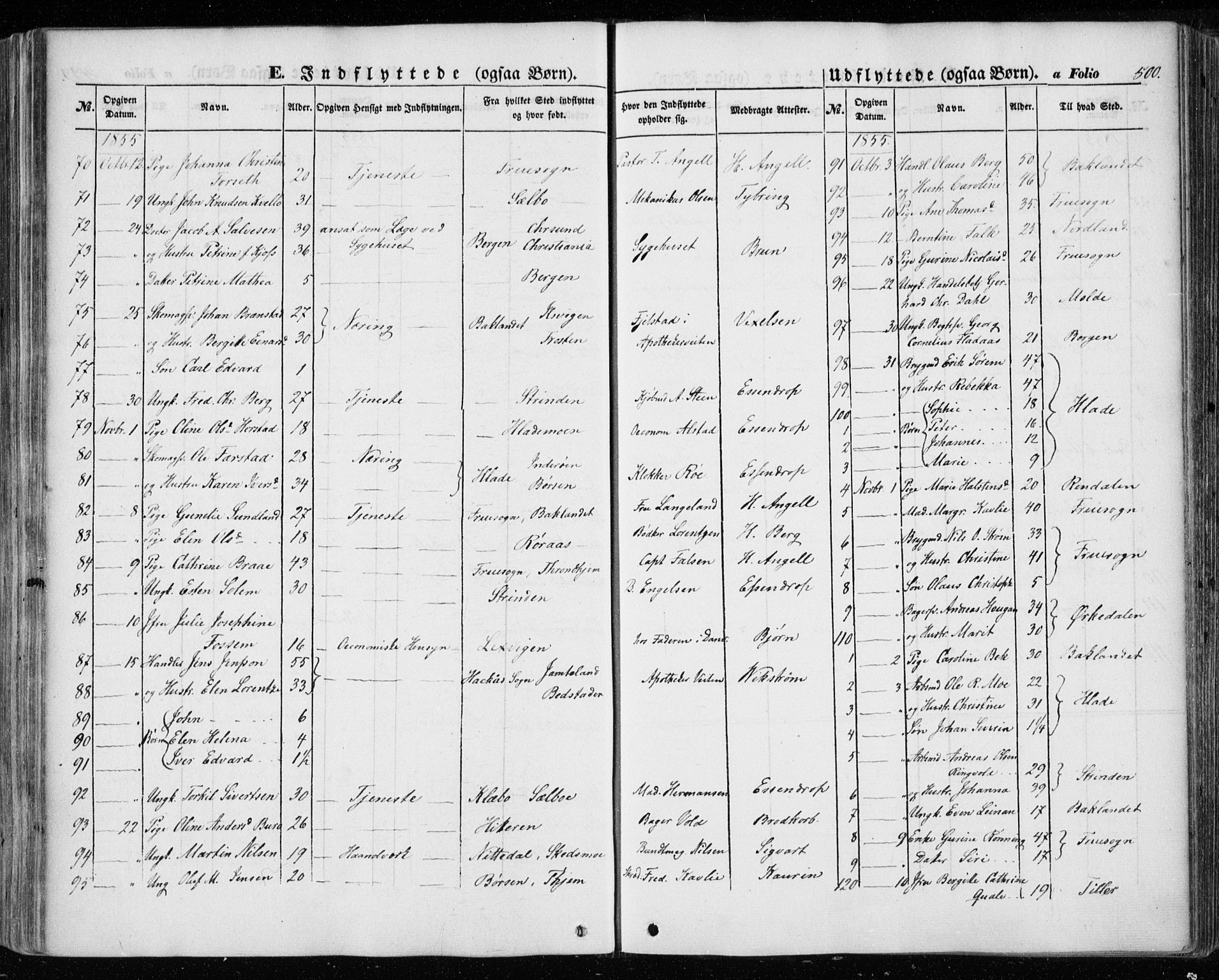 Ministerialprotokoller, klokkerbøker og fødselsregistre - Sør-Trøndelag, AV/SAT-A-1456/601/L0051: Parish register (official) no. 601A19, 1848-1857, p. 500