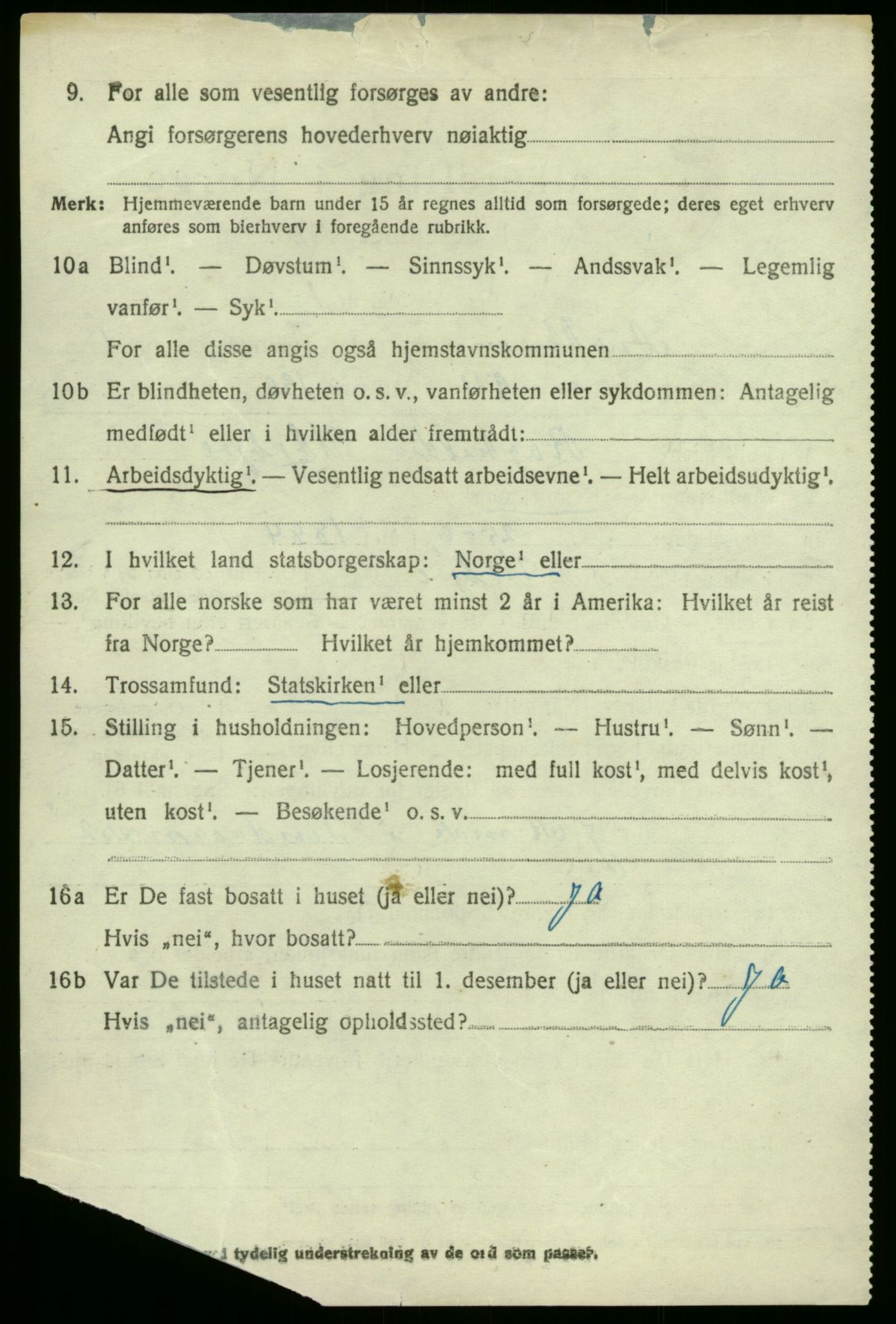 SAB, 1920 census for Austrheim, 1920, p. 1263